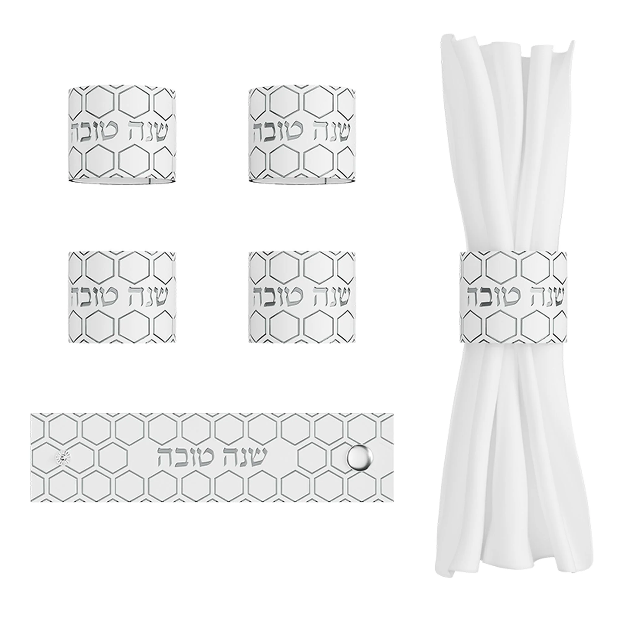 Honeycomb Rosh Hashanah Napkin Rings - Image 2
