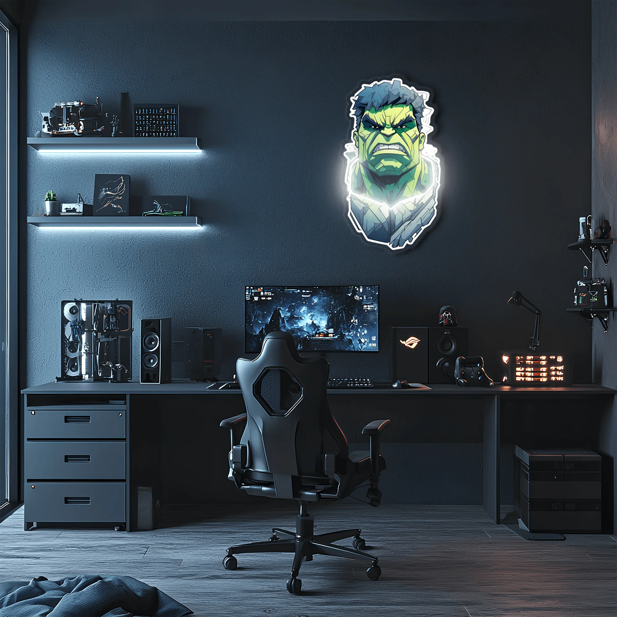 Hulk Neon Sign, Uv Print Neon, Hulk Wall Decor, Uv Print Neon Sign - Image 2