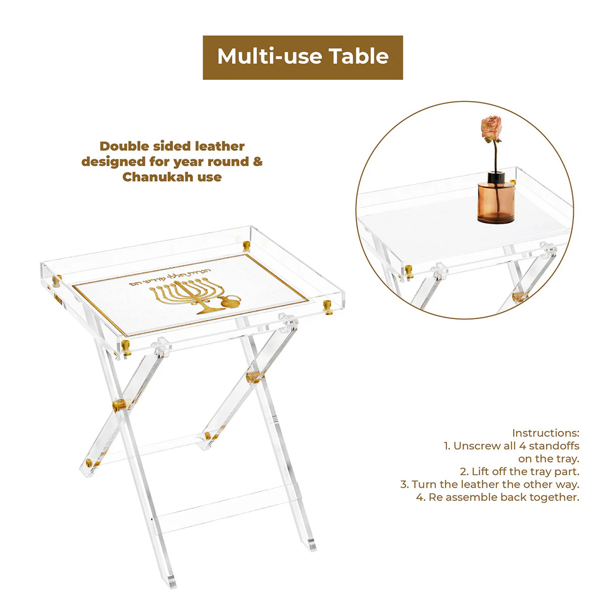 Leatherite Folding Table - Image 3