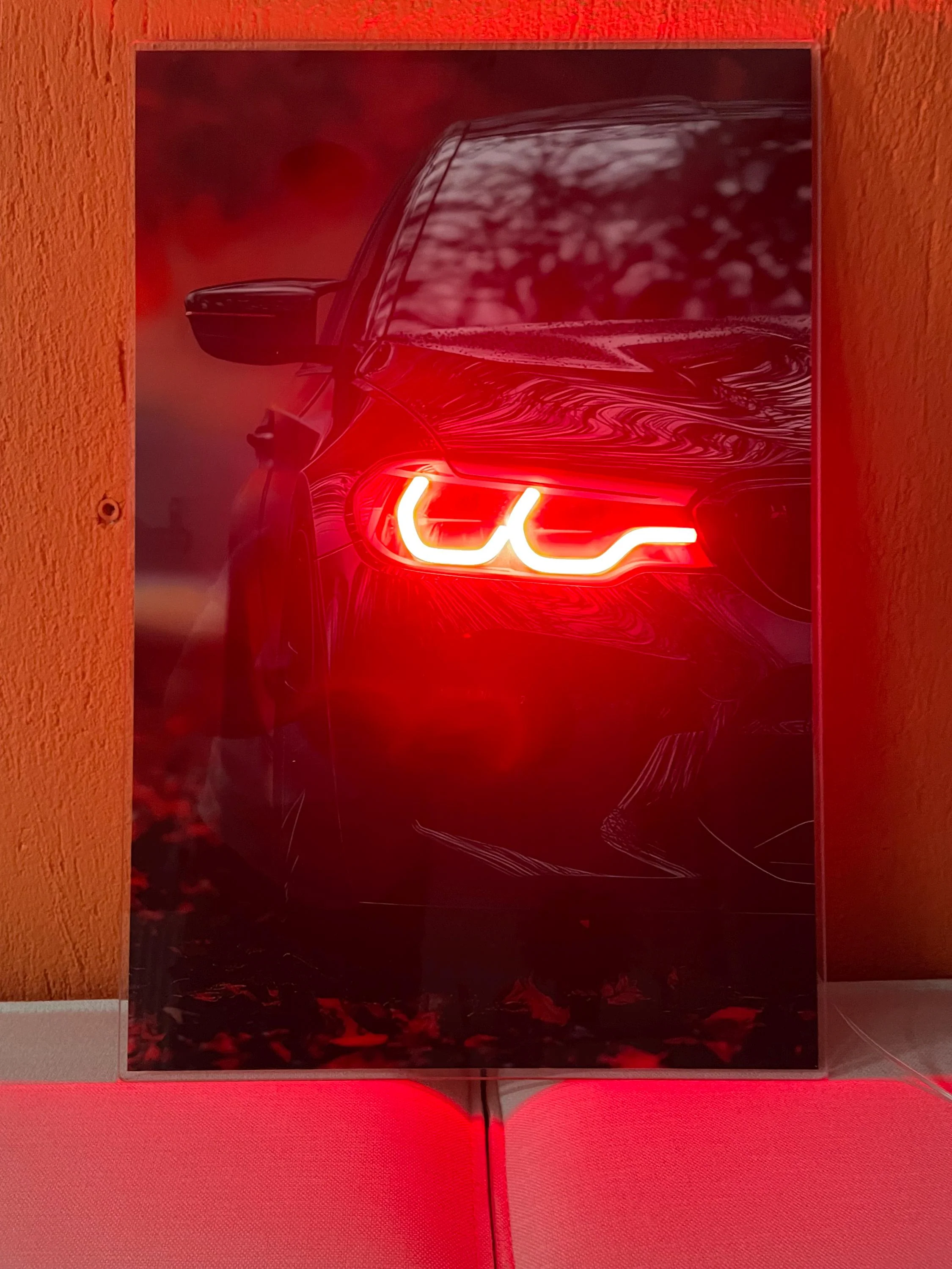 LED Car Wall Art – Modern Acrylic Poster with Neon Light Effect – Custom Sizes - Image 7