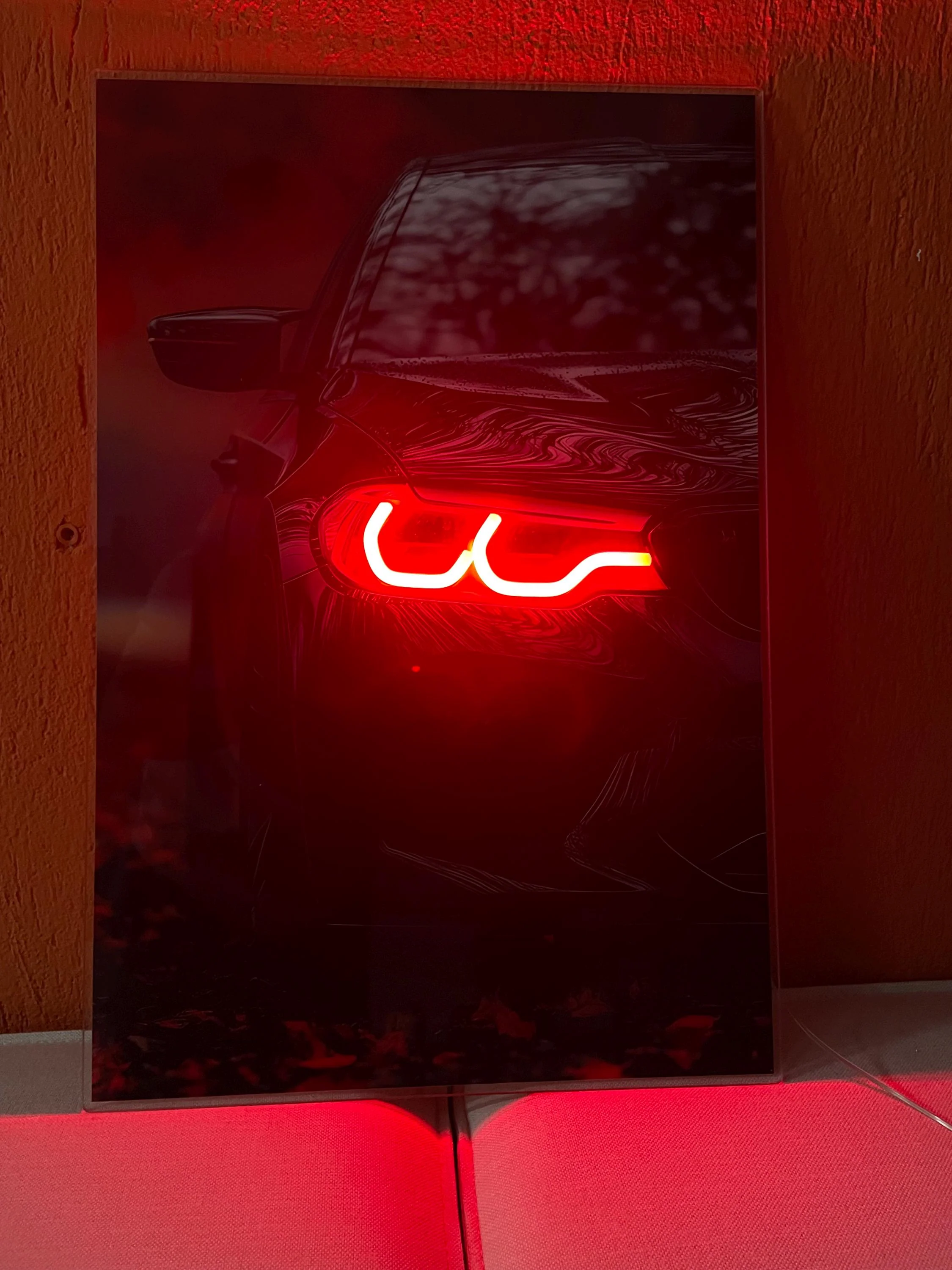 LED Car Wall Art – Modern Acrylic Poster with Neon Light Effect – Custom Sizes - Image 8