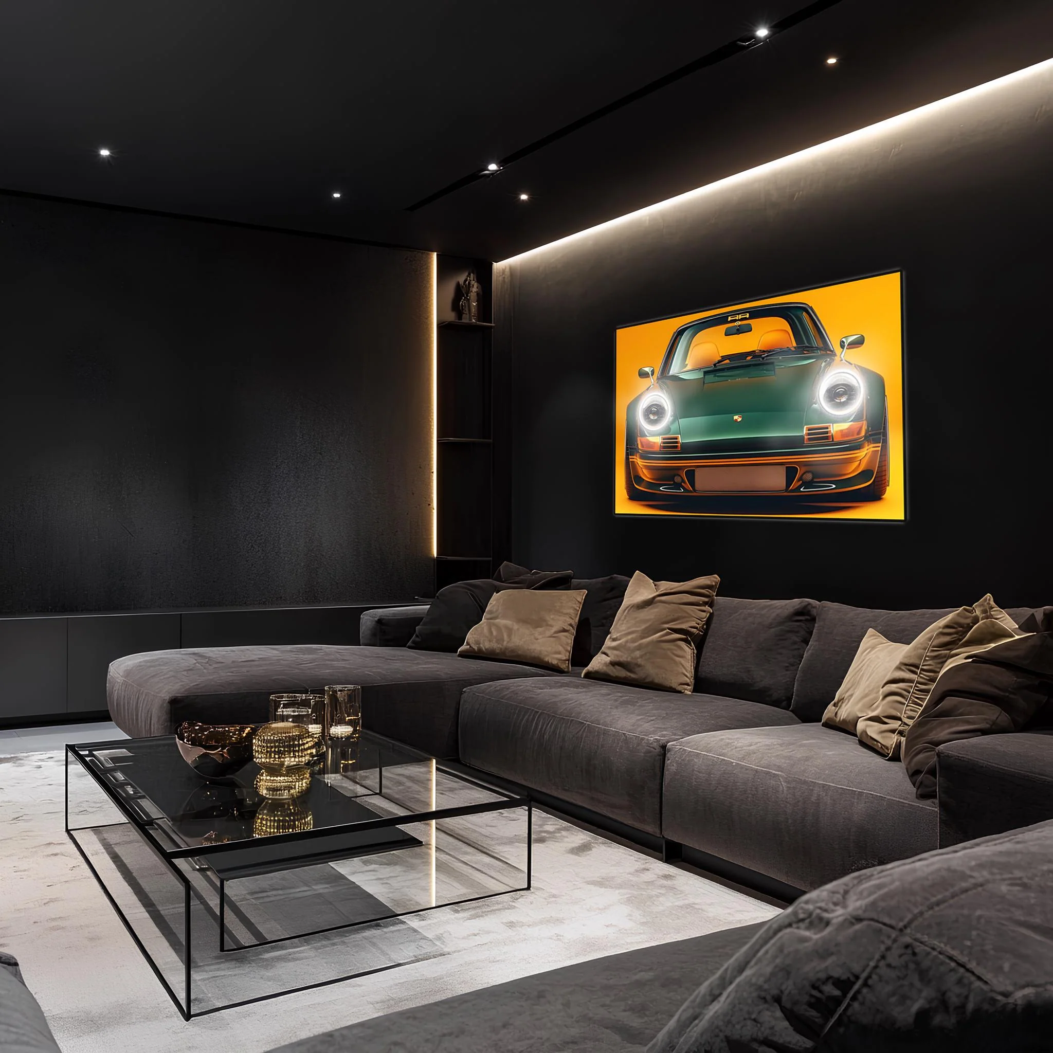 LED Retro Car Wall Art – UV‑Printed Acrylic with Dimmer Remote - Image 3
