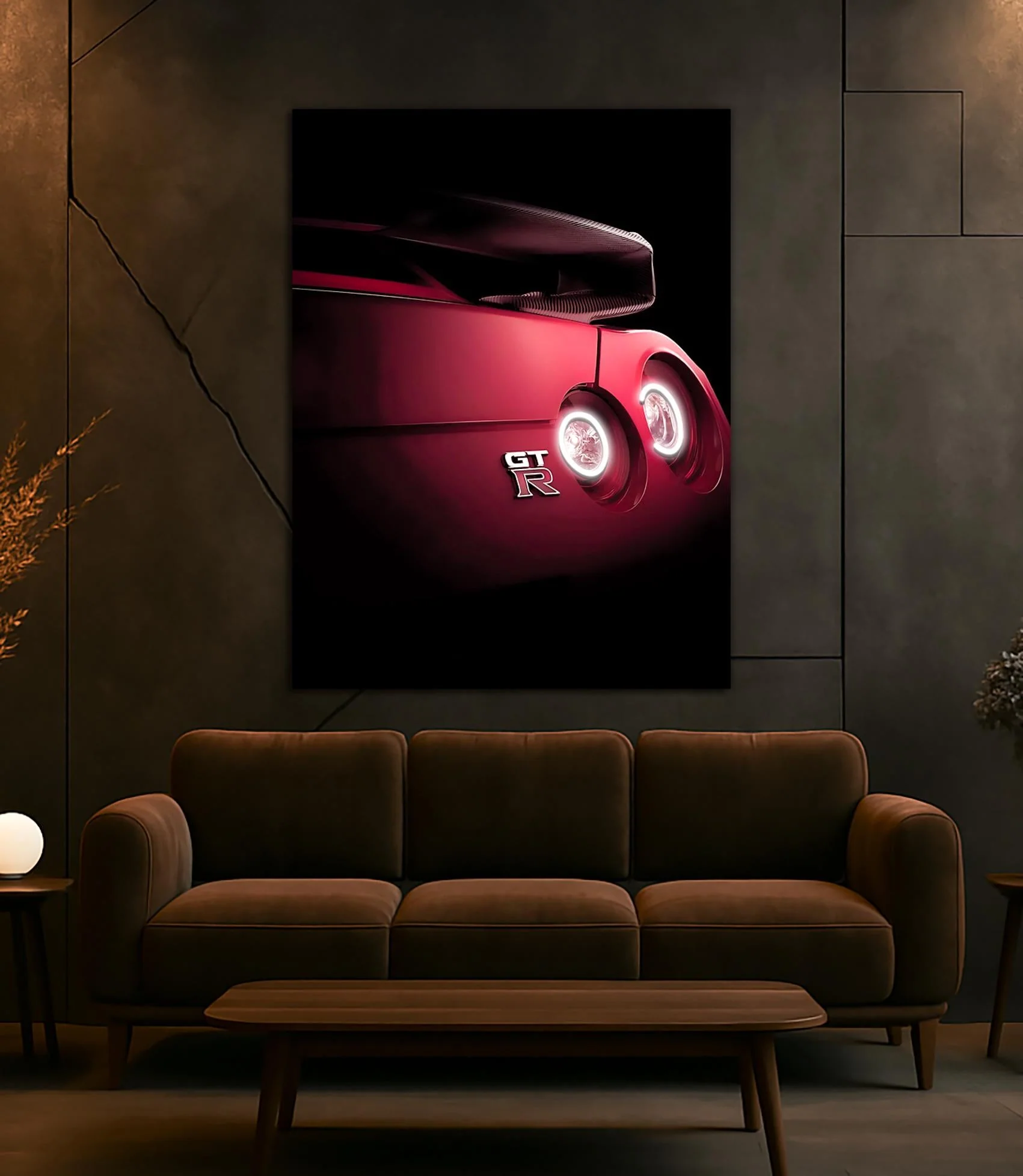 LED Sports Car Tail Light Wall Art – UV Print Acrylic, Includes Free Remote - Image 3