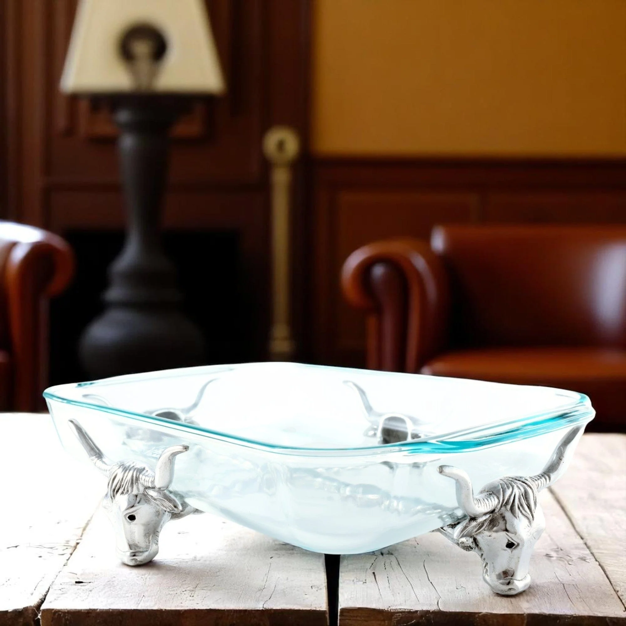 Long Horn Steer Pyrex Holder 3qt - Image 2