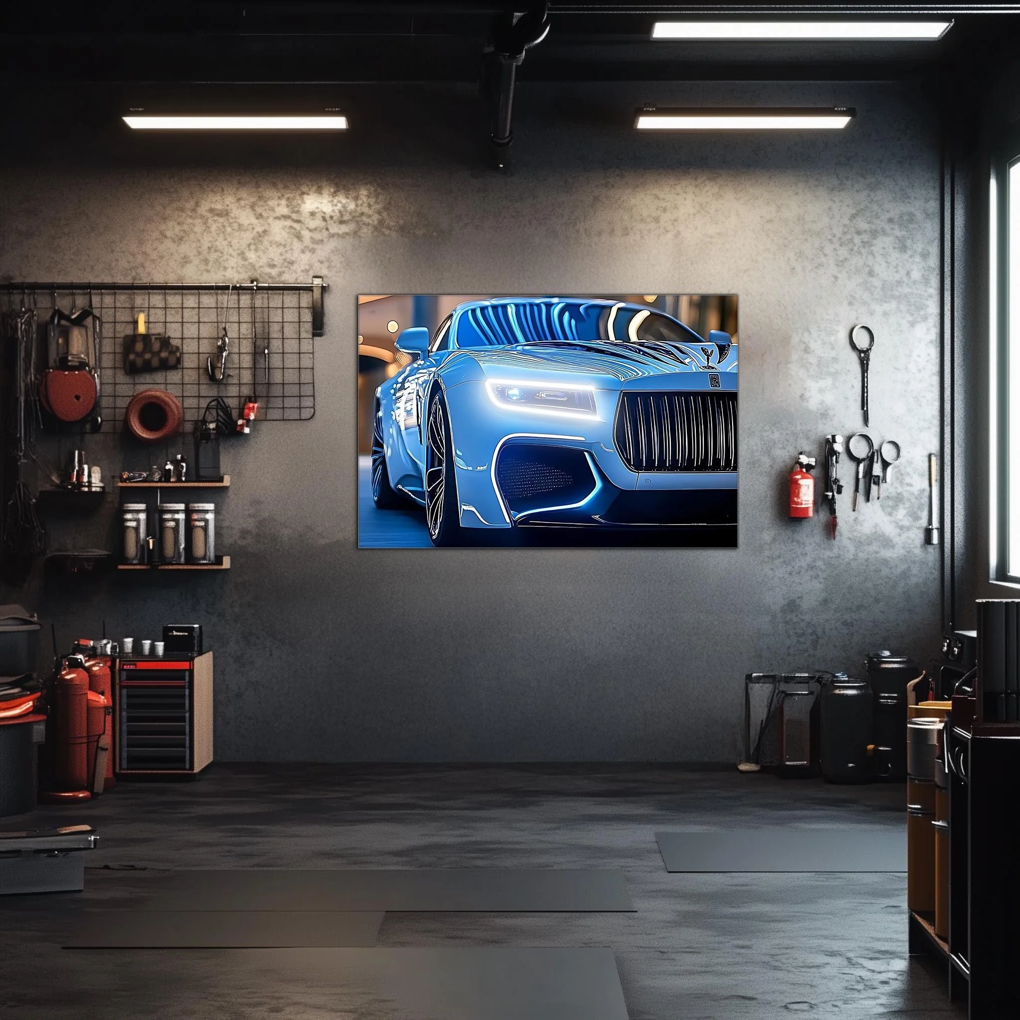 Luxury Car Neon Wall Art - UV Printed LED Plexiglass Sign for Garage, Man Cave & Showroom - Adjustable Light and Free Shipping - Image 3