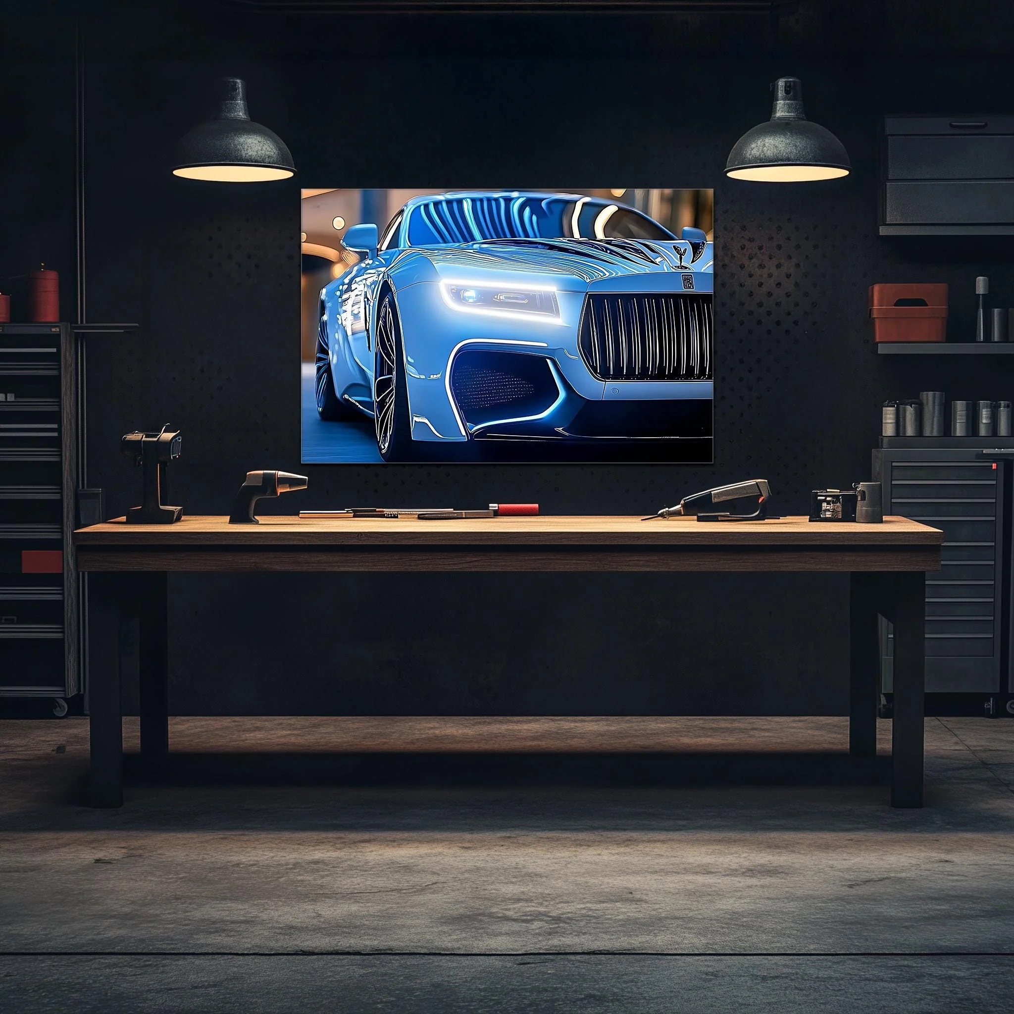 Luxury Car Neon Wall Art - UV Printed LED Plexiglass Sign for Garage, Man Cave & Showroom - Adjustable Light and Free Shipping - Image 4