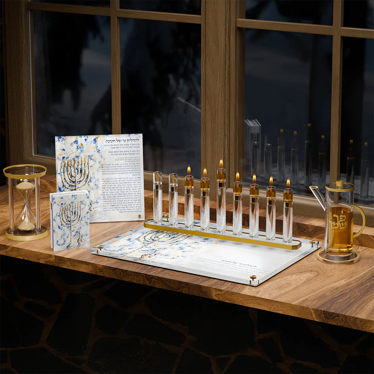 Luxury Splash of Gold Chanukah Brachos Card - Image 3