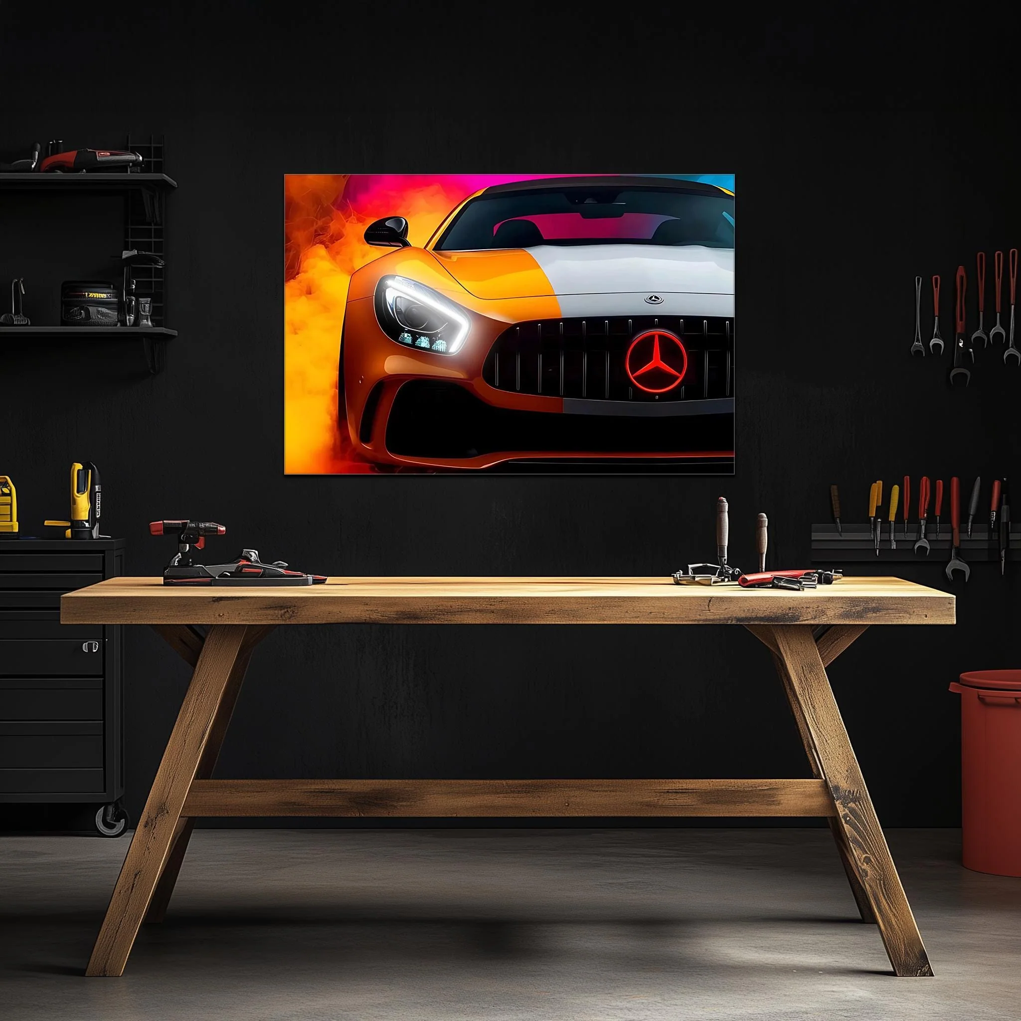 Luxury Sports Car Neon Wall Art - UV Printed LED Plexiglass Sign for Garage, Man Cave & Showroom - Adjustable Light and Free Shipping - Image 2