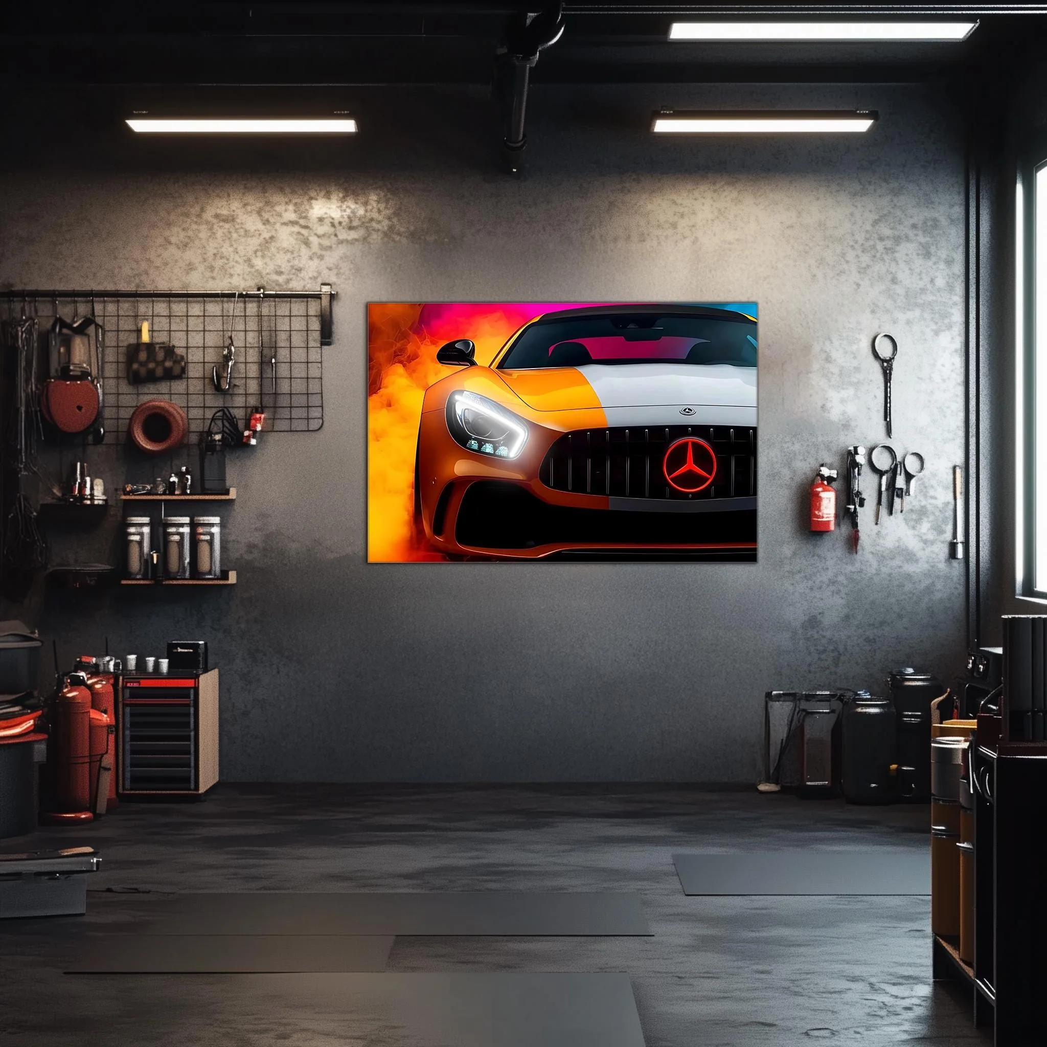 Luxury Sports Car Neon Wall Art - UV Printed LED Plexiglass Sign for Garage, Man Cave & Showroom - Adjustable Light and Free Shipping - Image 3