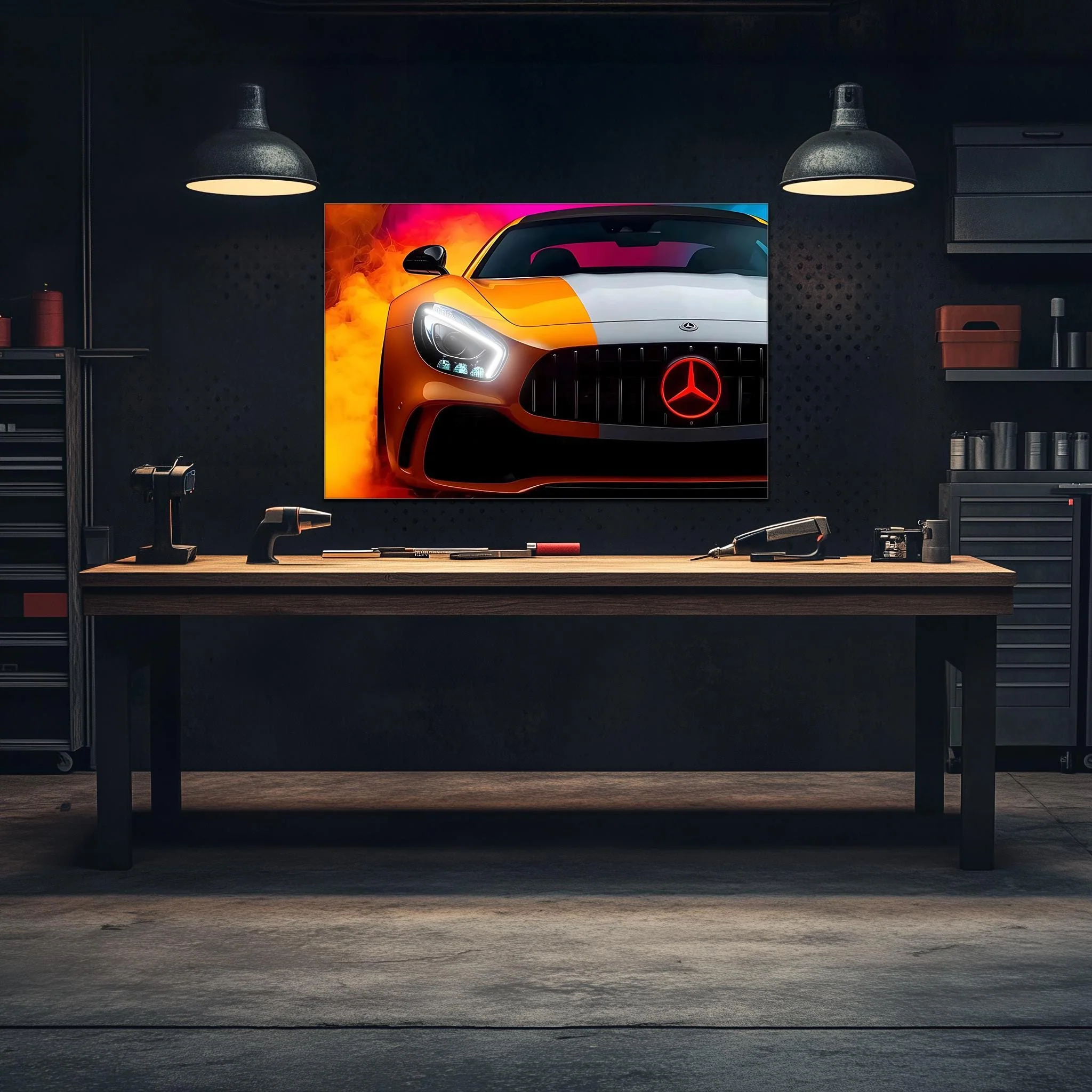 Luxury Sports Car Neon Wall Art - UV Printed LED Plexiglass Sign for Garage, Man Cave & Showroom - Adjustable Light and Free Shipping - Image 4