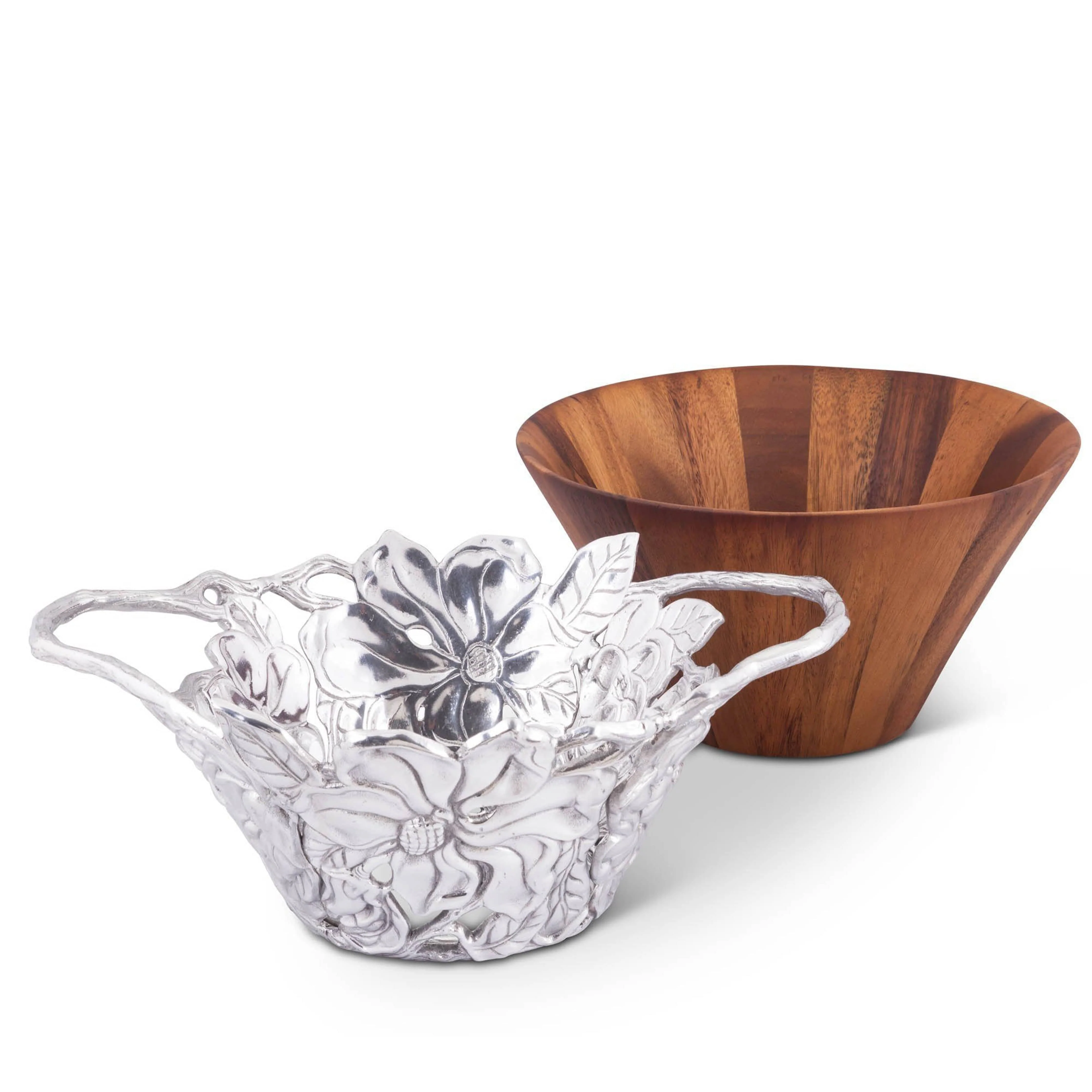 Magnolia Wood Tall Salad Bowl - Image 6