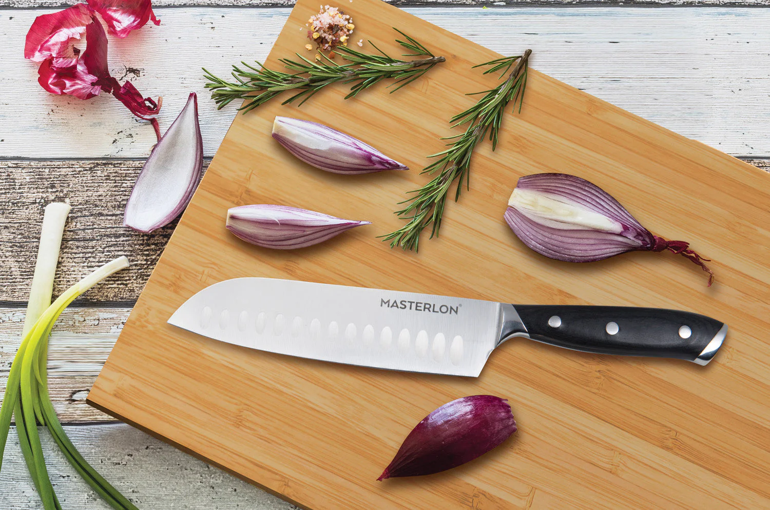 MASTERPAN Essential Chef’s Knife Bundle - 8" Chef’s Knife, 8" Slicer Knife & 7" Santoku Knife - Stainless Steel Blades with Protective Covers - Image 16