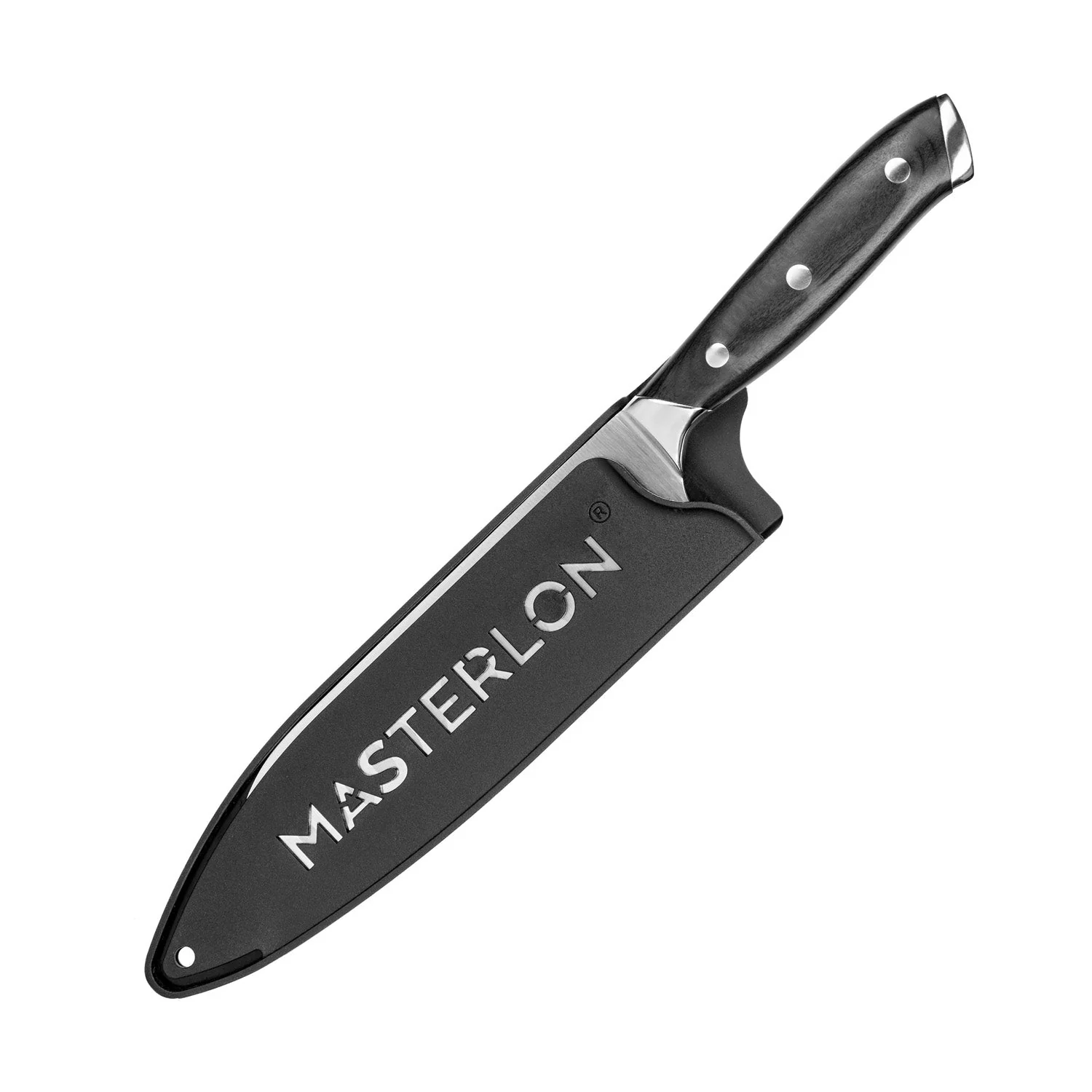 MASTERPAN Essential Chef’s Knife Bundle - 8" Chef’s Knife, 8" Slicer Knife & 7" Santoku Knife - Stainless Steel Blades with Protective Covers - Image 7