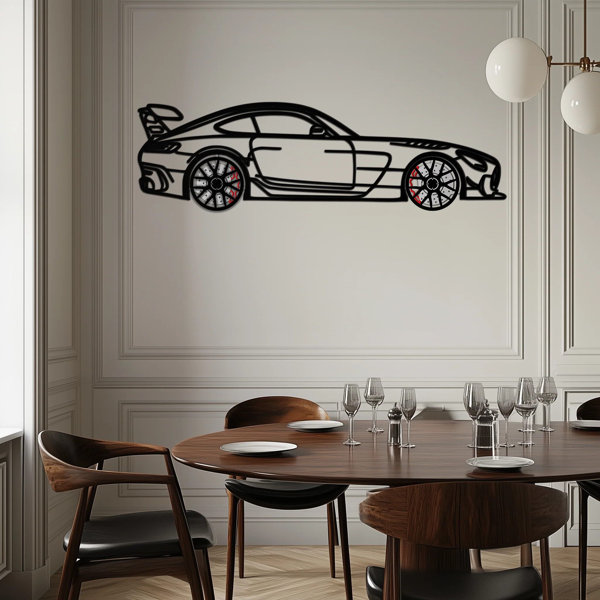 Mercedes AMG GT Metal Wall Art – Rotating Wheels • Luxury Car Silhouette Decor for Garage & HomeKAFMEKA072 - Image 8