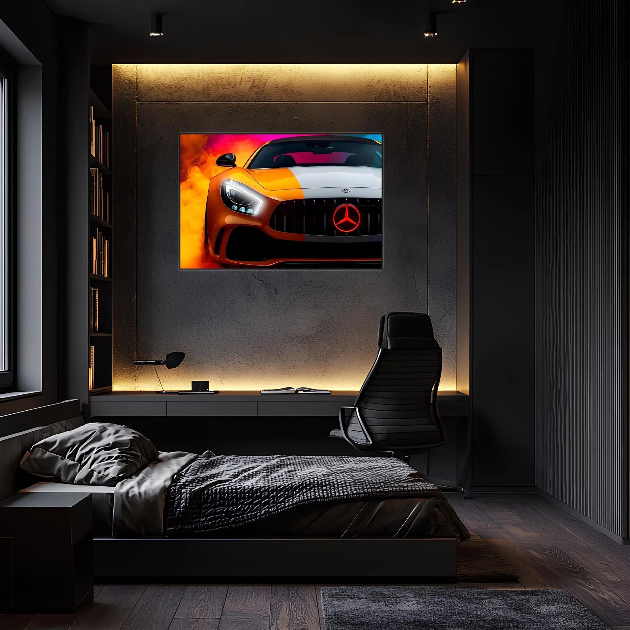 Mercedes AMG Neon Sign: UV Printed LED Wall Art, Car Garage Decor - Image 2