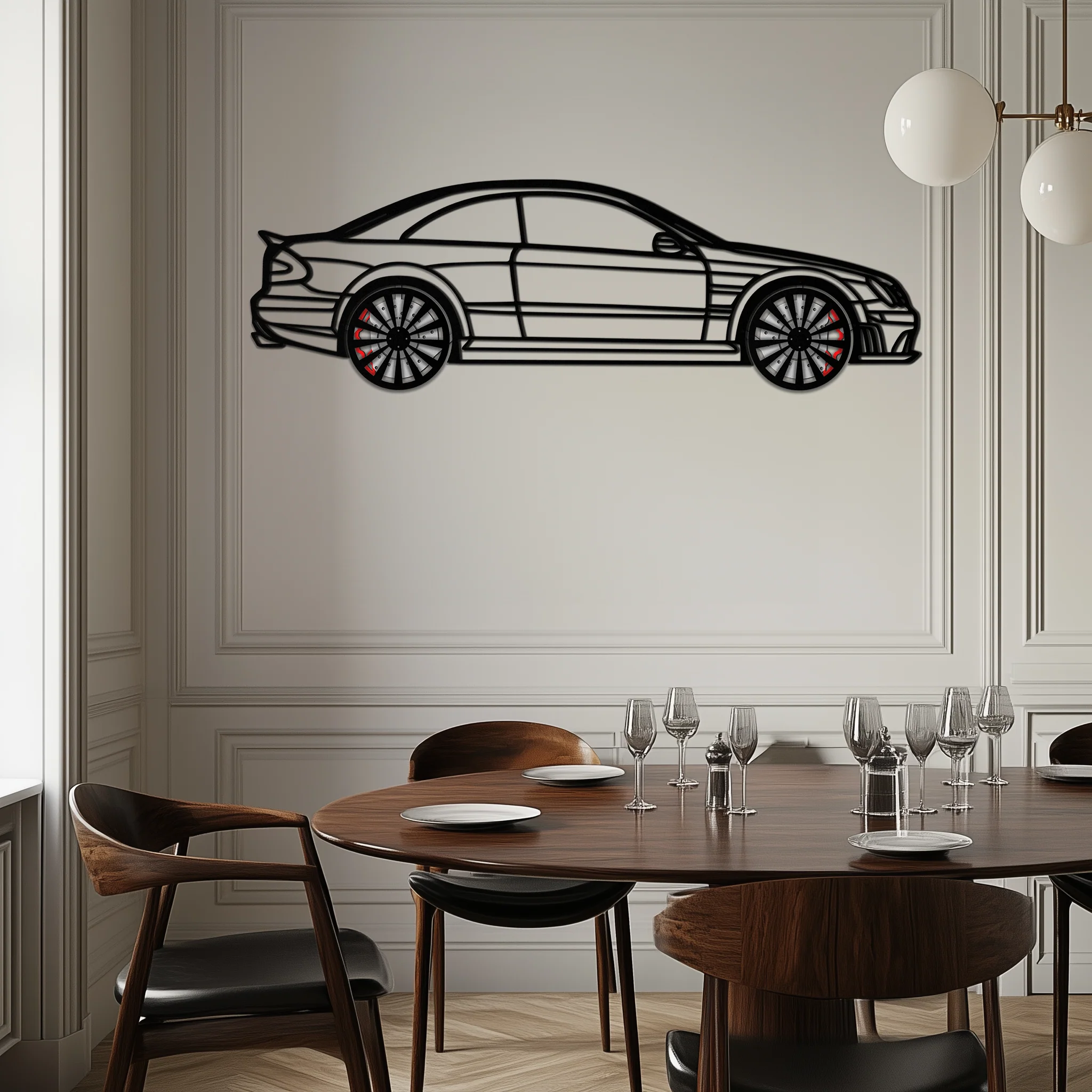 Mercedes CLK63 Metal Wall Art – Spinning Wheel Garage Decor for Car Enthusiasts - KAFMEKA076 - Image 8