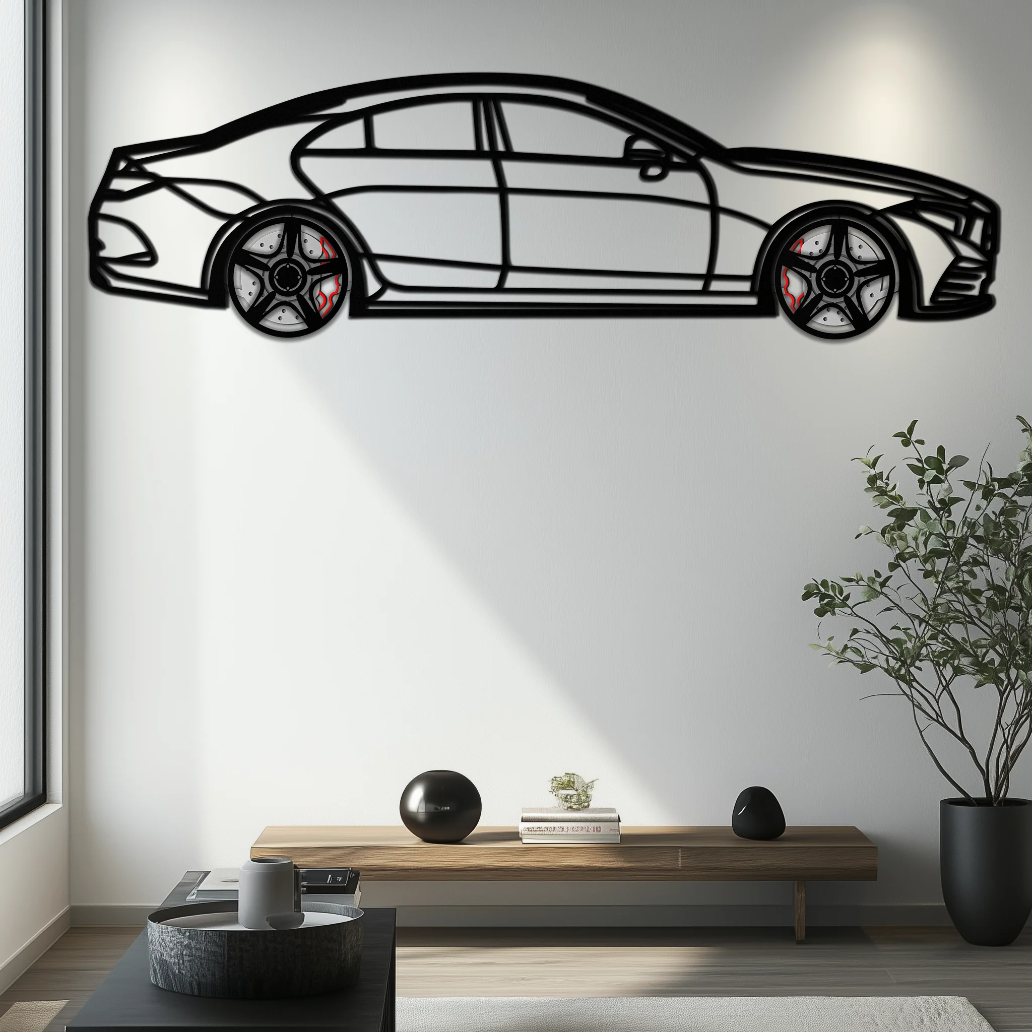 Mercedes CLS Metal Car Wall Art – Rotating Wheels • Luxury Automotive Decor Gift - KAFMEKA077 - Image 8