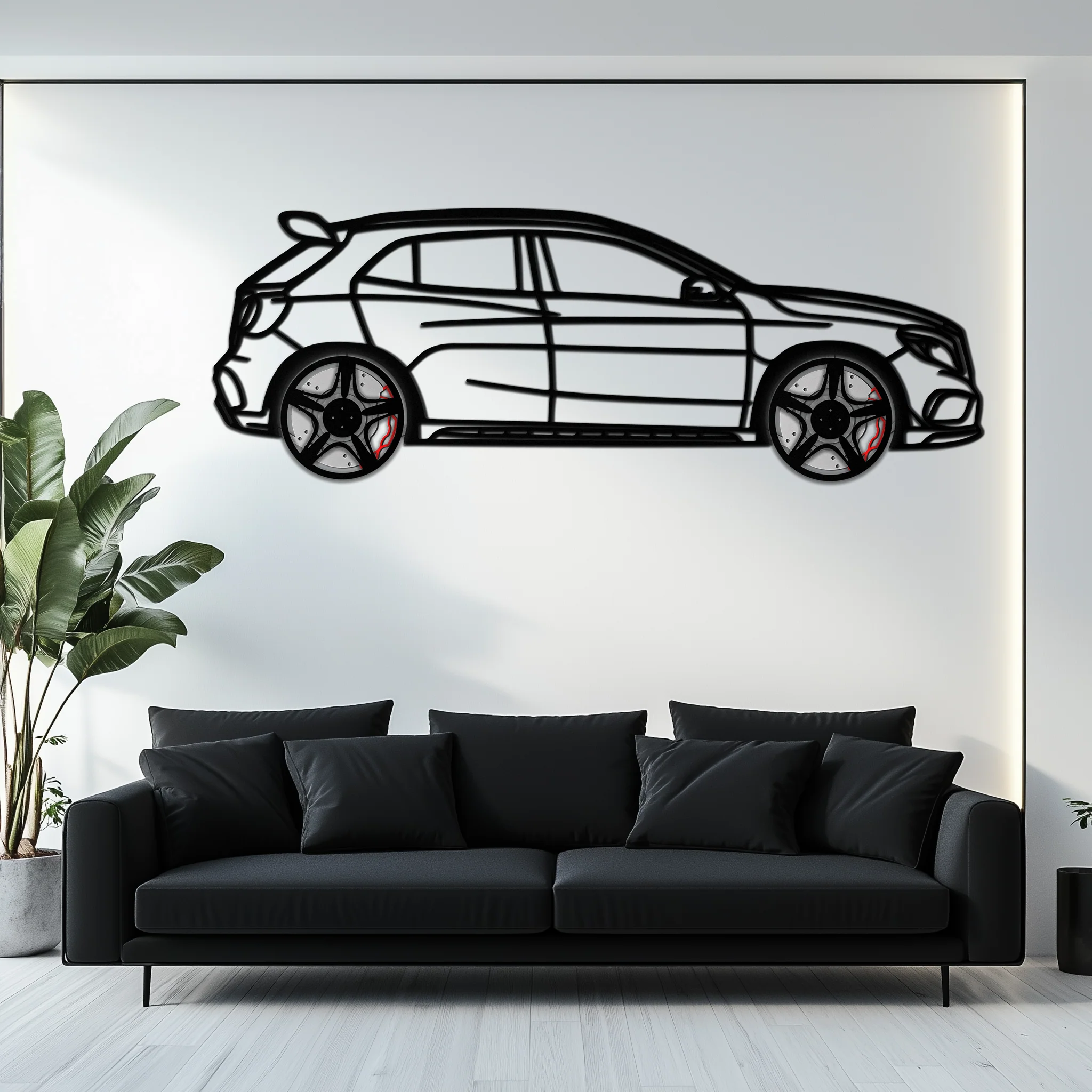 Mercedes GLA 45 Metal Wall Art – Rotating Wheel Car Silhouette Decor | Luxury Automotive Gift for Car Lovers- KAFMEKA080 - Image 10