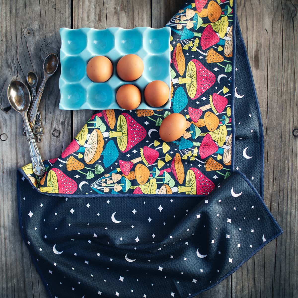 Midnight Mushroom Kitchen & Tea Towel - Image 3