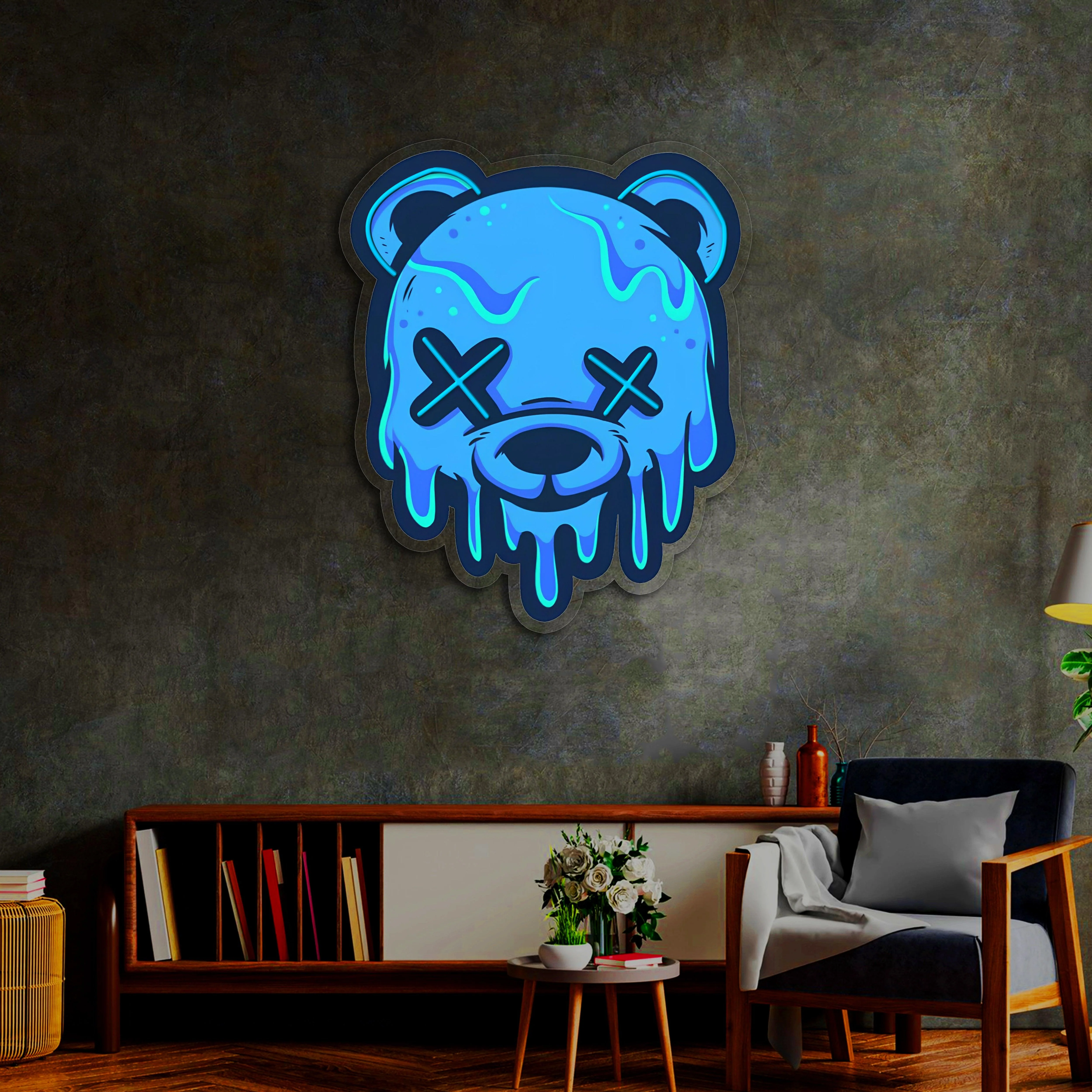 Neon Sign Bear Uv Print Neon , Custom logo sign, Bear wall art, Neon Sign Custom - Image 6