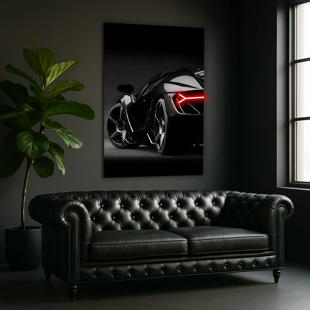 Neon Sports Car Wall Art – UV Printed LED Poster for Garage & Man Cave – Free Remote Control and Shipping - Image 3