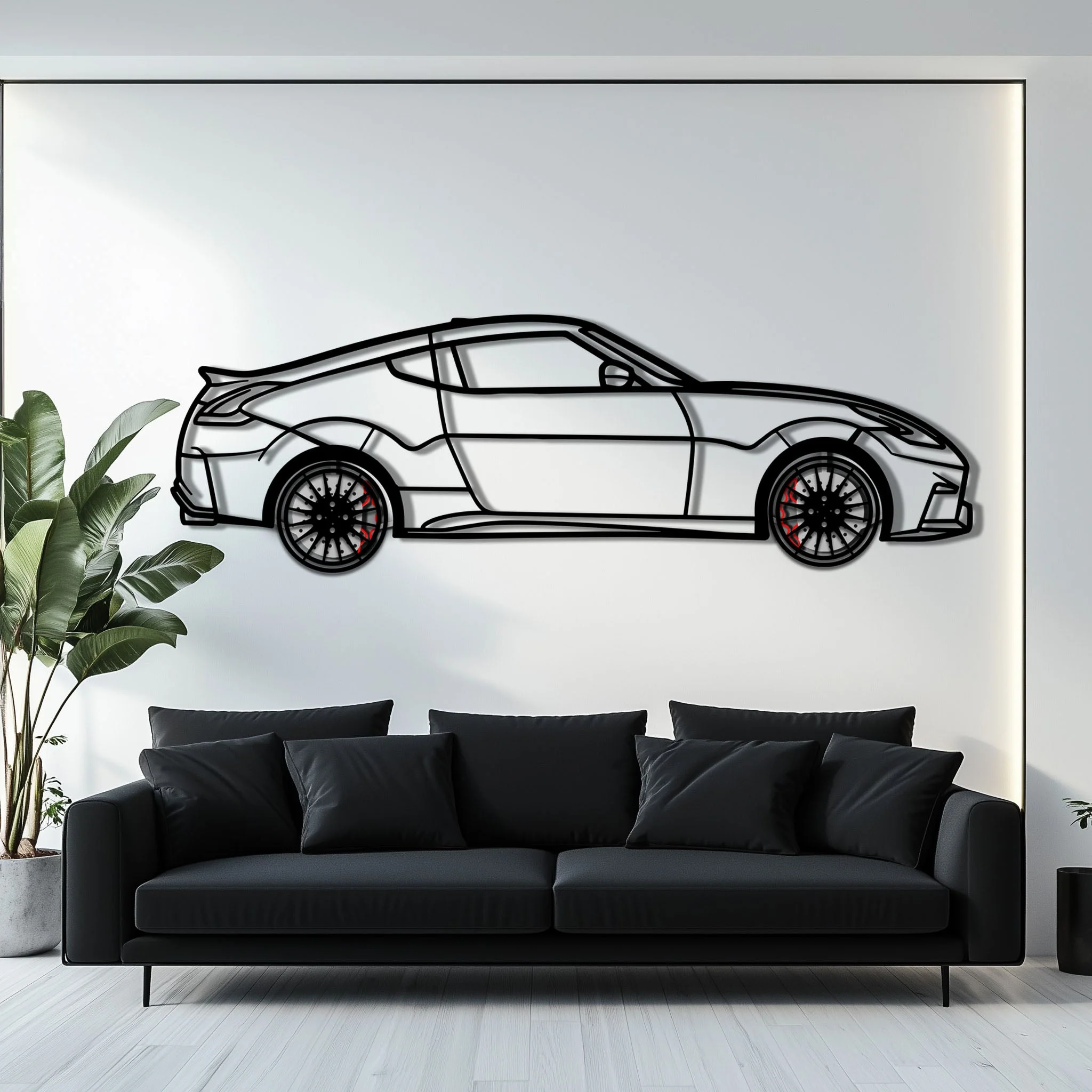 Nissan 350Z Metal Car Wall Art with Rotating Wheels - JDM Fairlady Z33 Silhouette - Interactive Automotive Wall Decor - KAFMEKA153 - Image 7