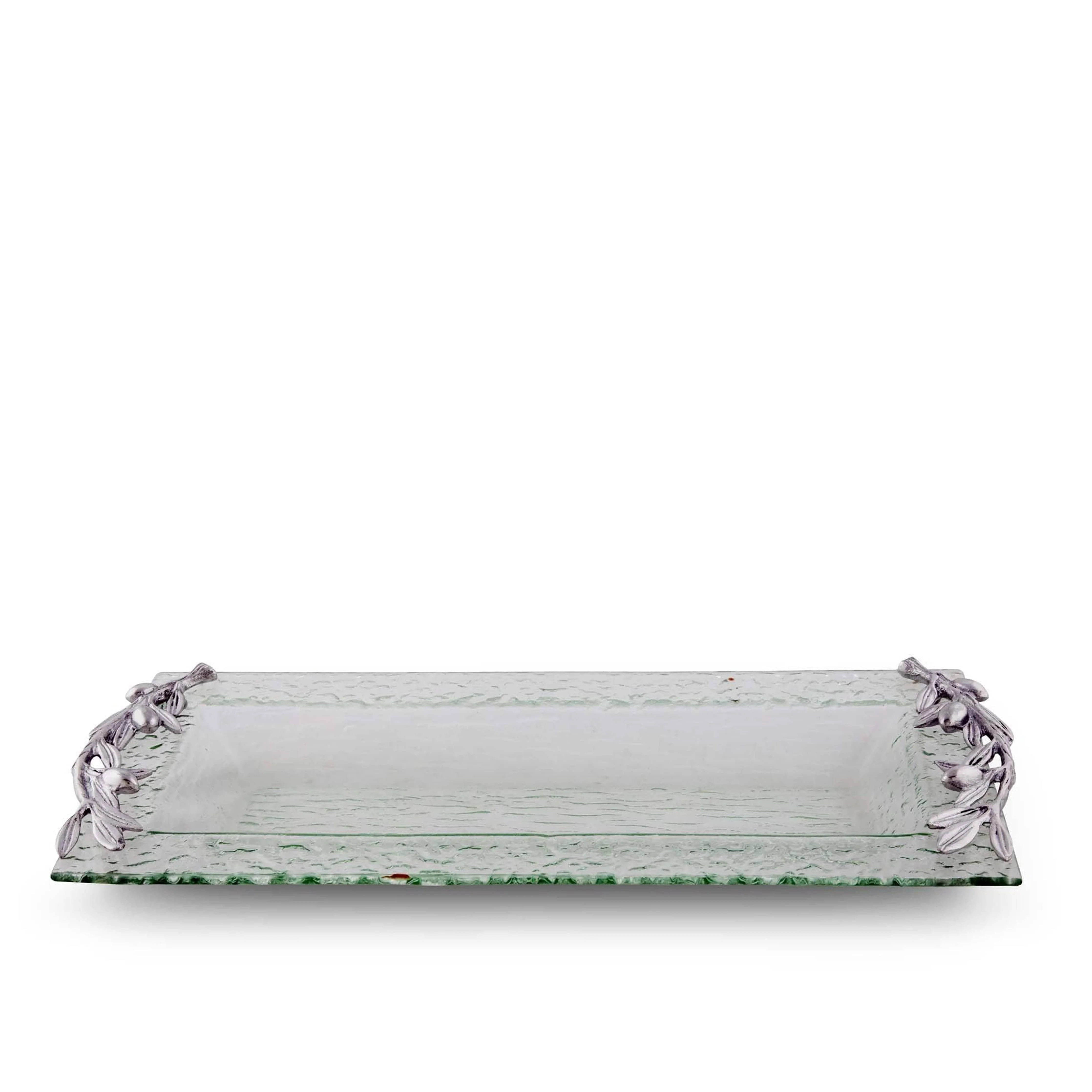 Olive Oblong Glass Serving Tray - Image 5