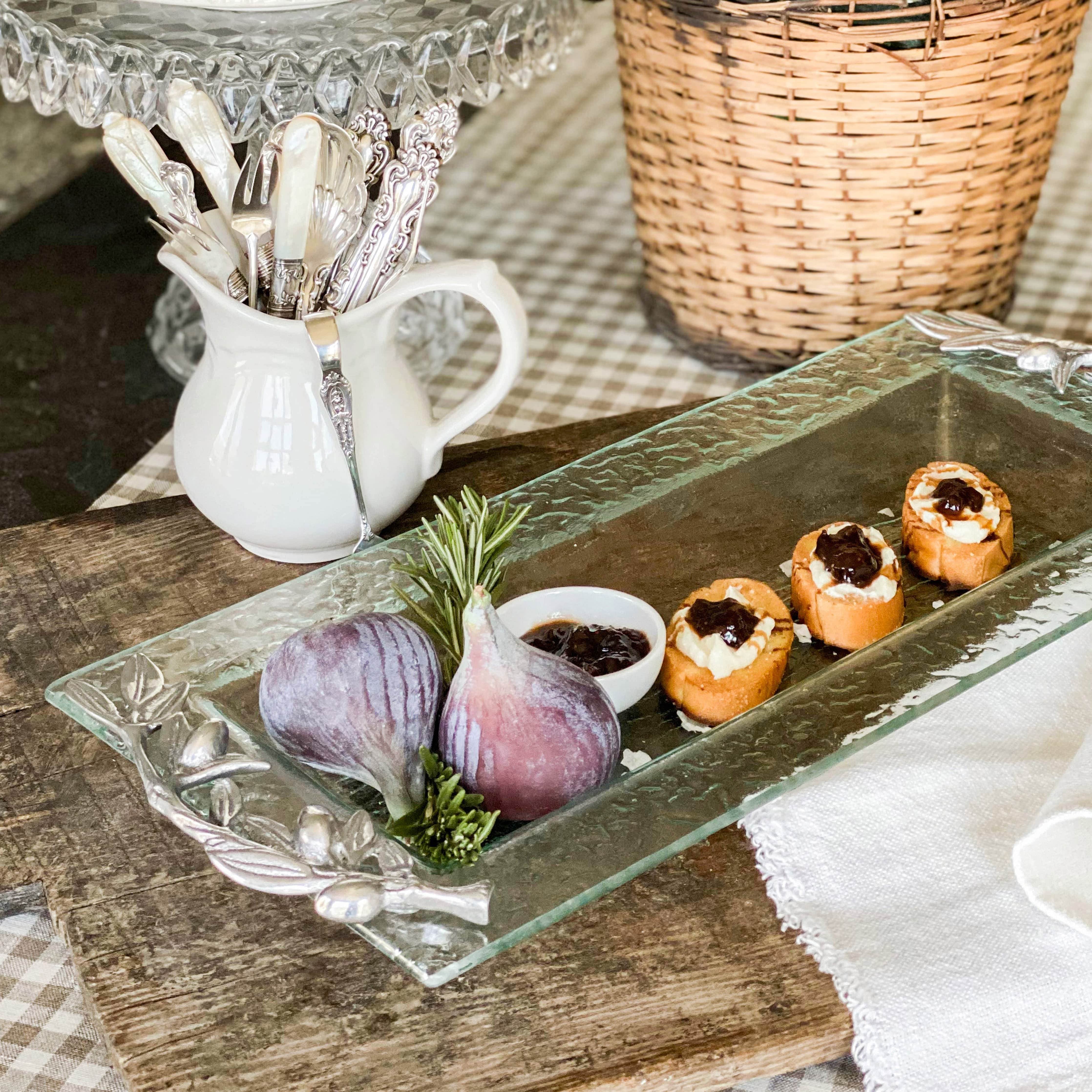 Olive Oblong Glass Serving Tray - Image 7