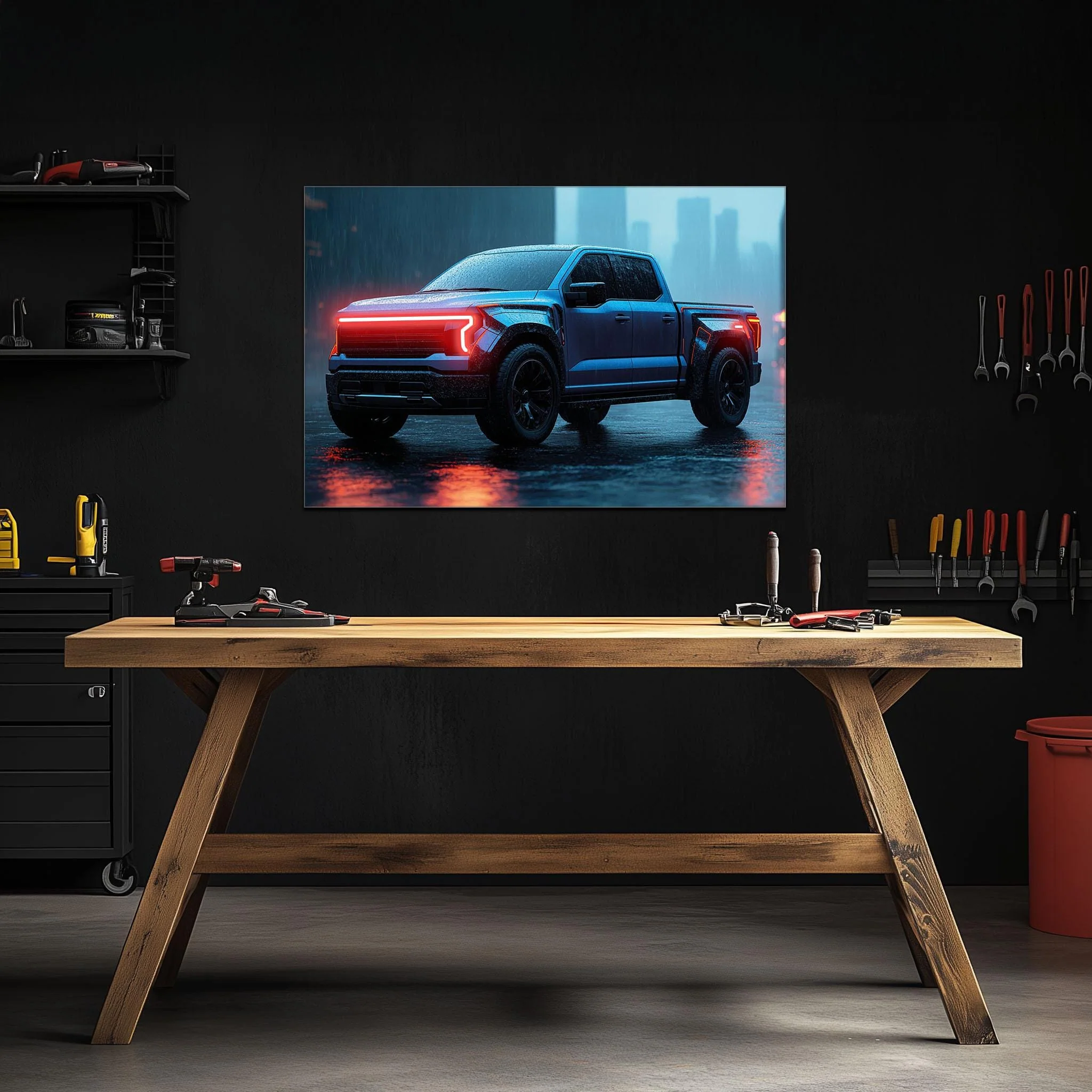 Pickup Truck Neon Wall Art – UV Printed LED Plexiglass Sign for Garage or Workshop Decor | Car Enthusiast Gift | Free Shipping - Image 3