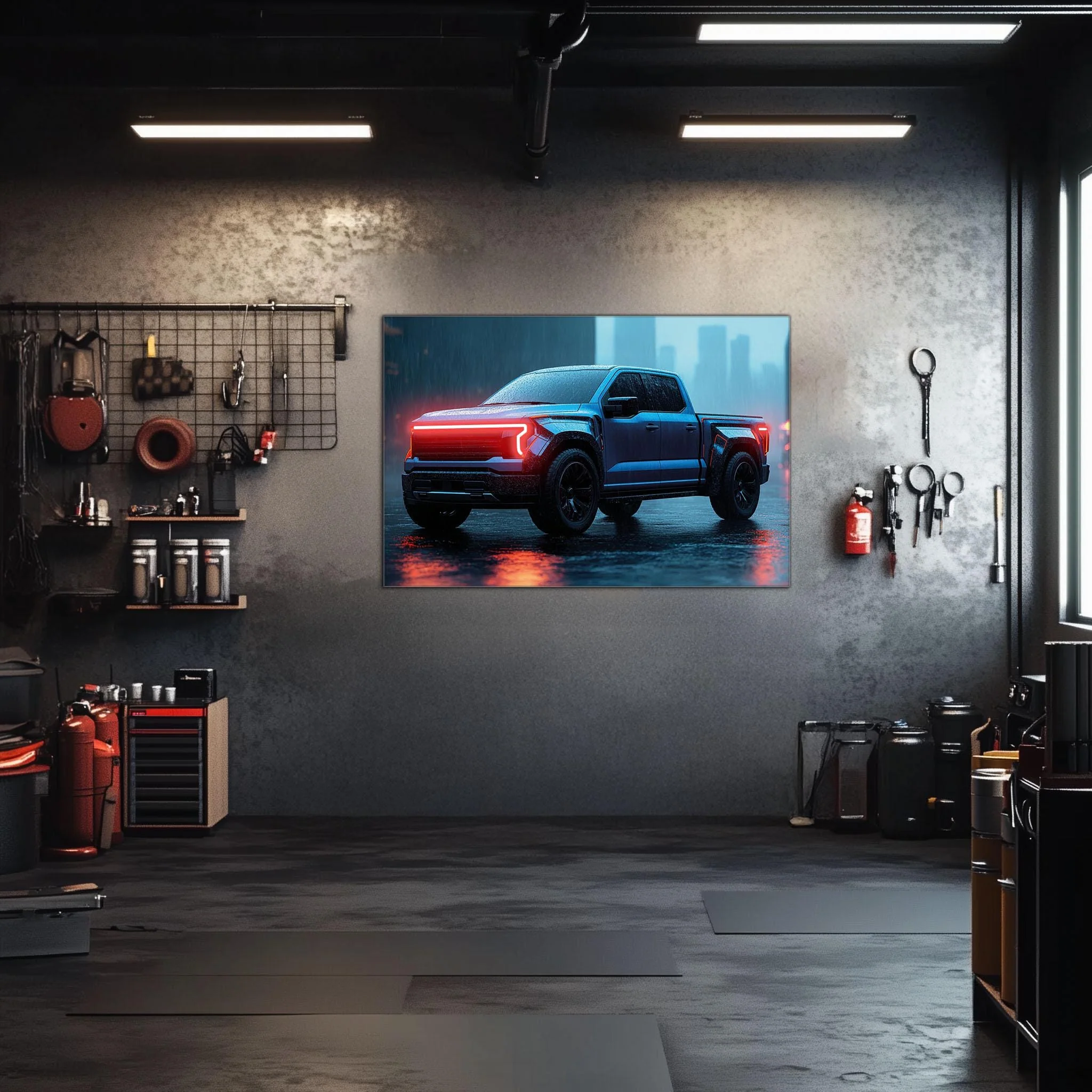 Pickup Truck Neon Wall Art – UV Printed LED Plexiglass Sign for Garage or Workshop Decor | Car Enthusiast Gift | Free Shipping - Image 4