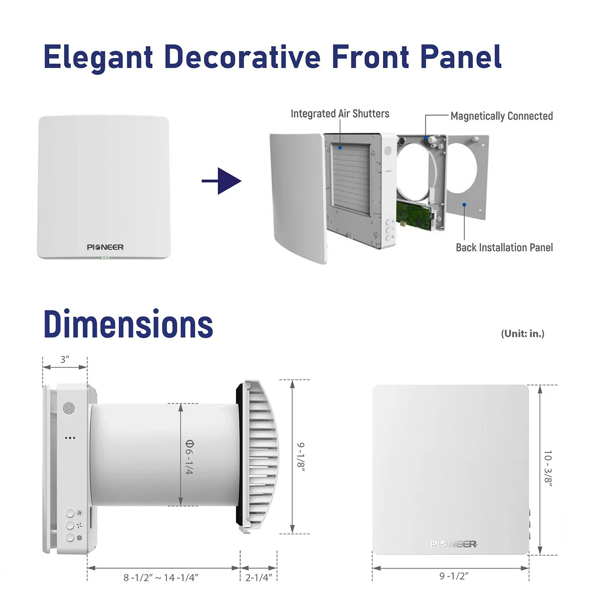 Pioneer® ECOasis 50 Ductless Wall-Mounted Single-Room Wi-Fi Energy Recovery Ventilator - Image 2