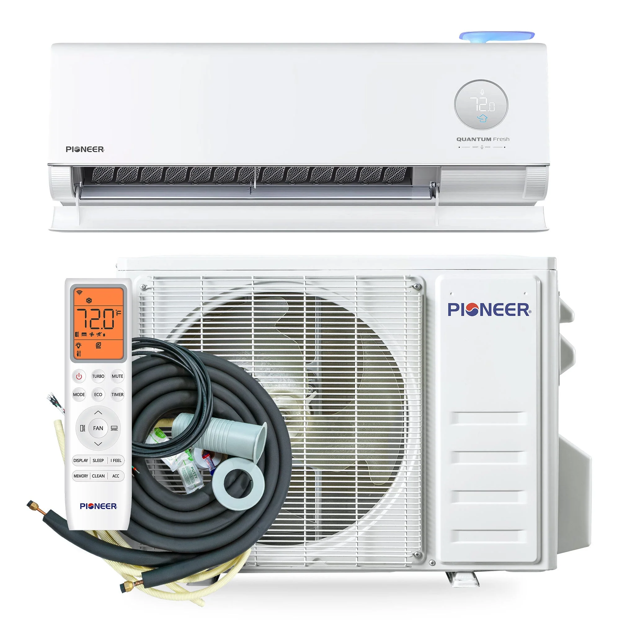 Pioneer® Quantum Fresh™ 12,000 BTU 24 SEER2 High-Wall Ductless Mini-Split Fresh Air Conditioner Inverter Heat Pump Full Set - Image 9
