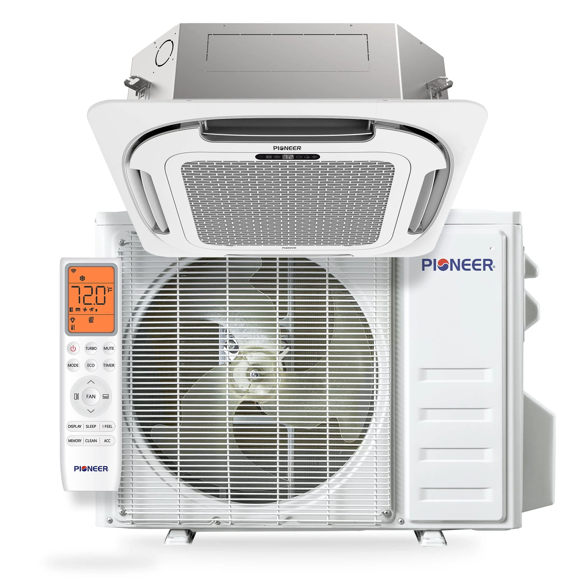 Pioneer® Quantum Ultra™ 16,000 BTU 20.5 SEER2 230V 8-Way Ceiling Cassette Ductless Mini-Split Air Conditioner Inverter Heat Pump Full Set - Image 5