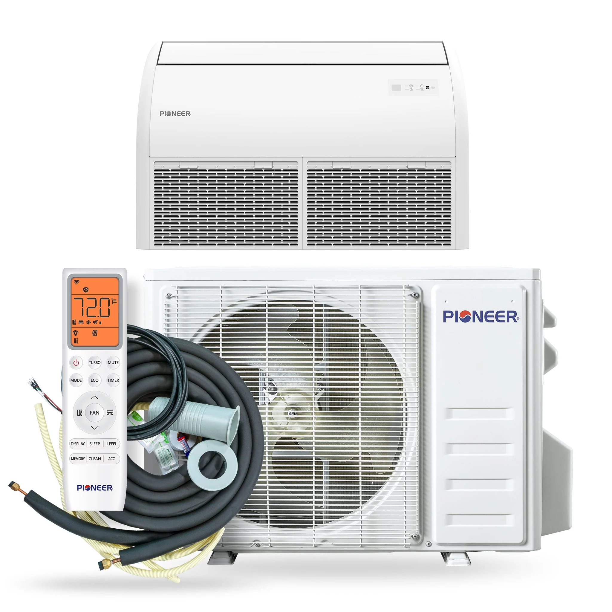 Pioneer® Quantum Ultra™ 18,000 BTU 20.5 SEER2 230V Floor/Ceiling/Low-Wall Ductless Mini-Split Air Conditioner Inverter Heat Pump Full Set - Image 3