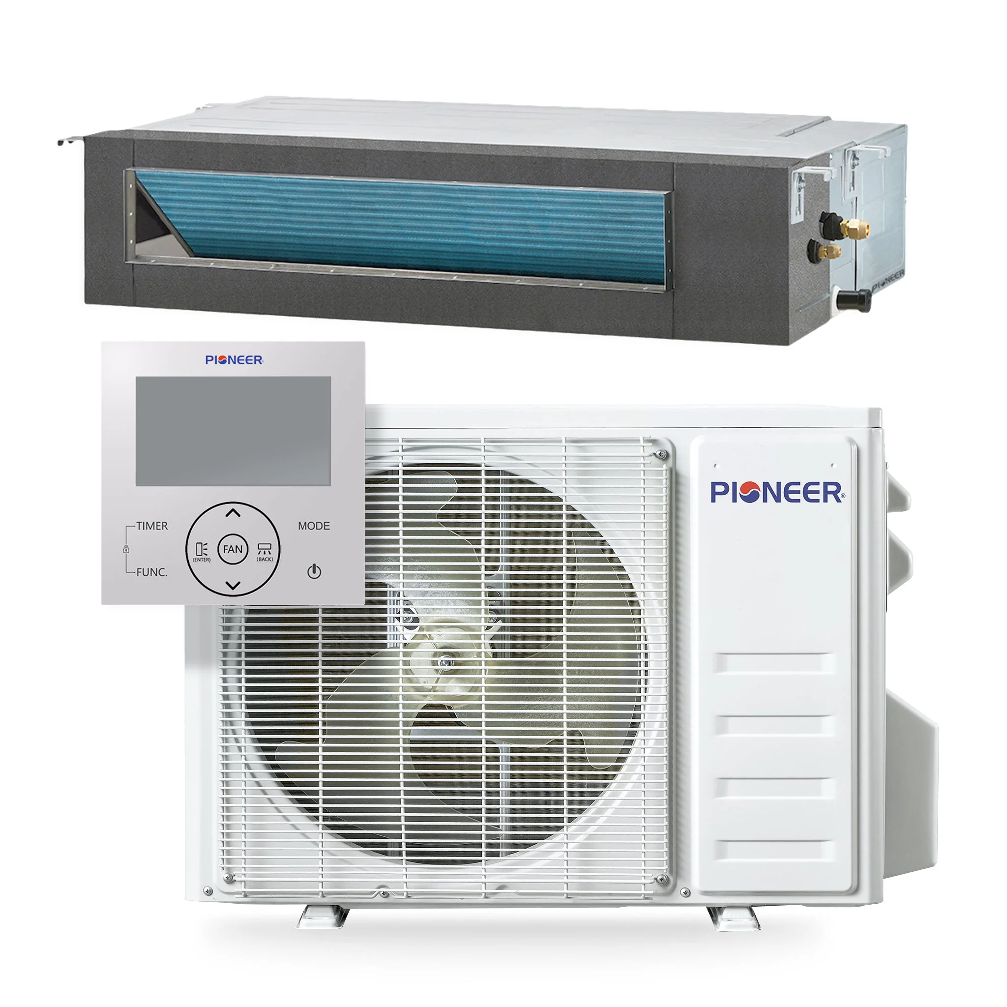 Pioneer® Quantum Ultra™ 22,000 BTU 19 SEER2 230V Ceiling Concealed Ducted Mini-Split Air Conditioner Inverter Heat Pump Full Set - Image 5