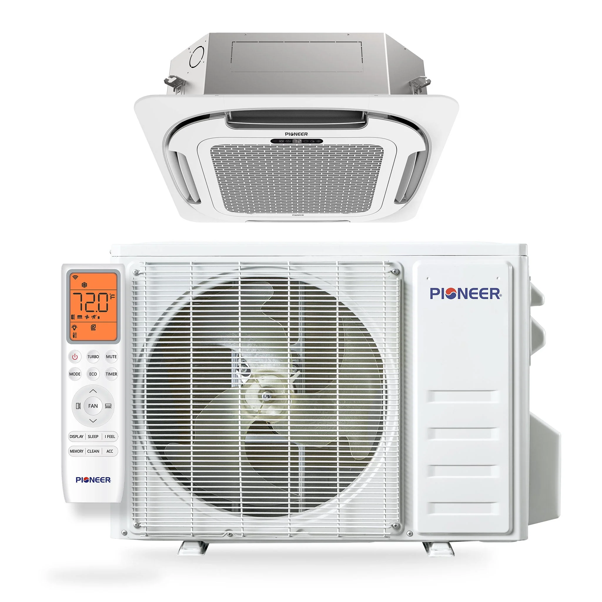 Pioneer® Quantum Ultra™ 9,500 BTU 23 SEER2 230V 8-Way Ceiling Cassette Ductless Mini-Split Air Conditioner Inverter Heat Pump Full Set - Image 5