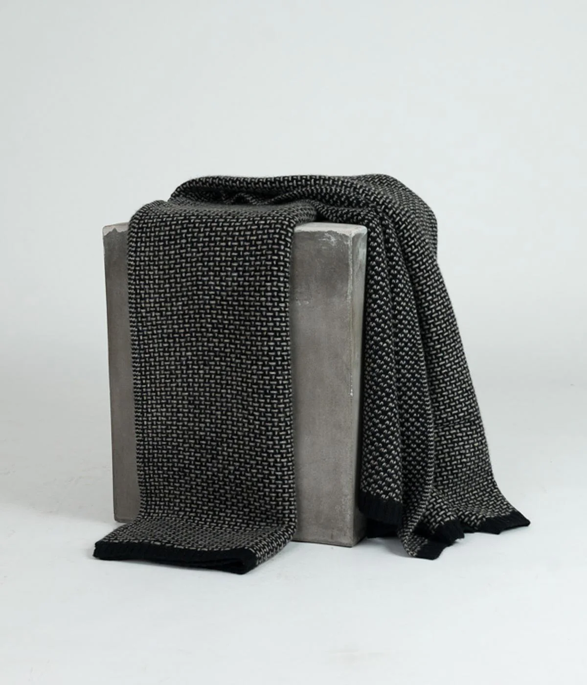 Platinum and Black Yak Down Taiga Throw