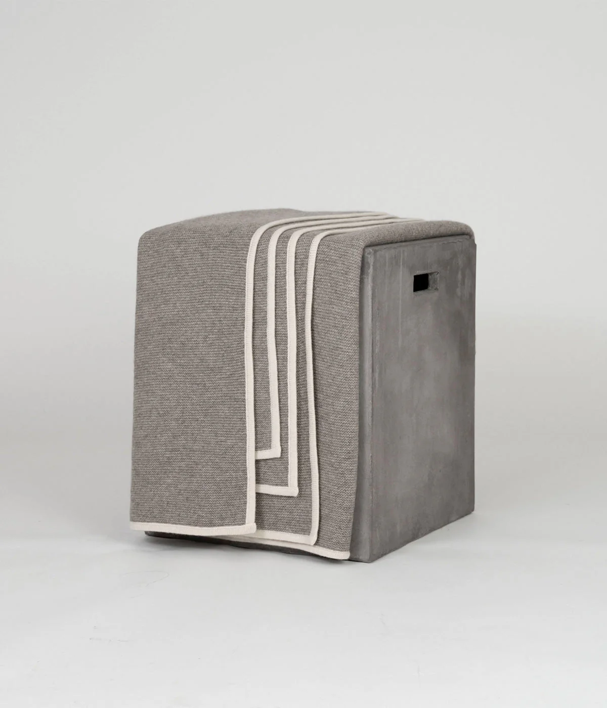 Platinum and White Purl Knit Yak Down Throw