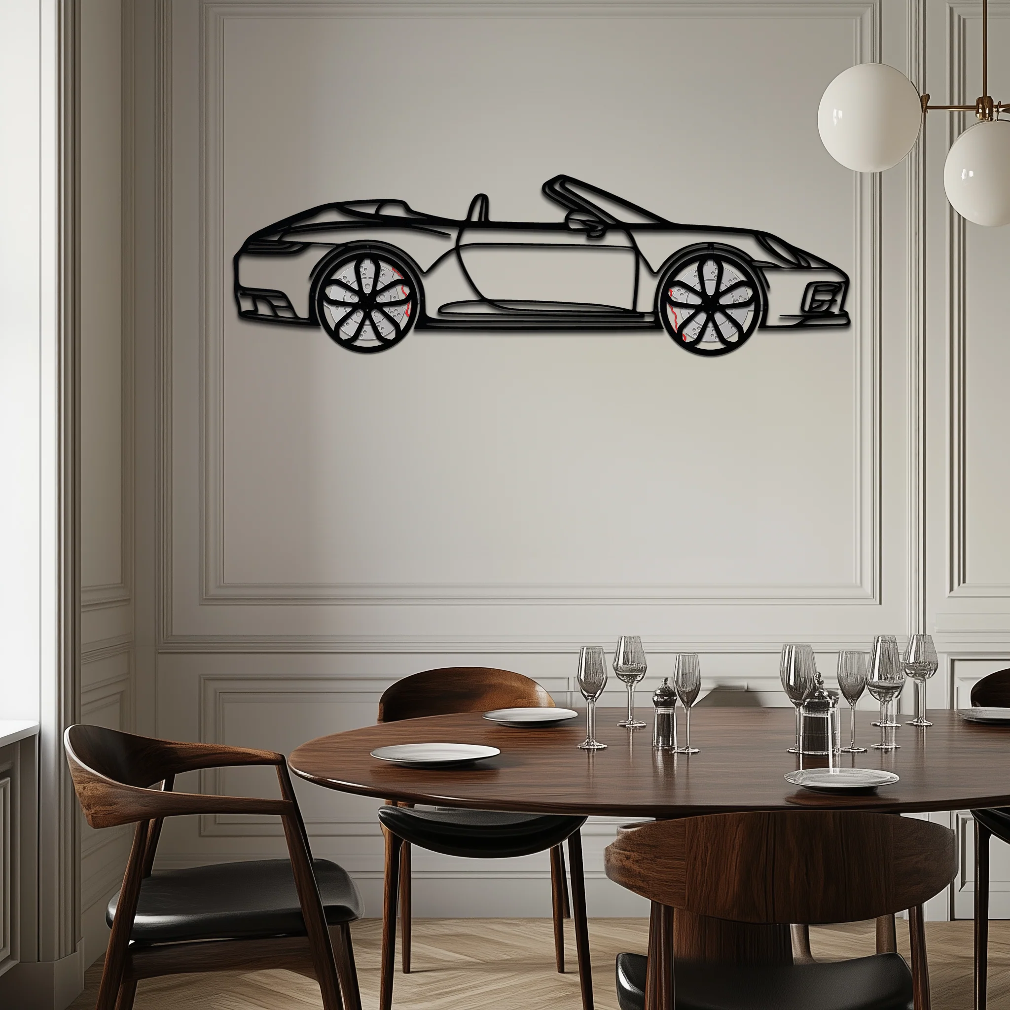 Porsche 911 (992) Convertible Silhouette Metal Wall Art – Rotating Wheel Luxury Car Decor Gift 🌟🏎️,KAFMEKA057 - Image 10