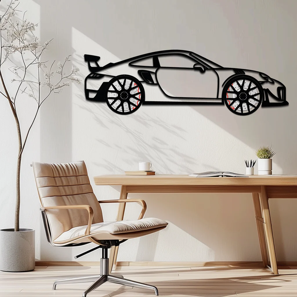 Porsche 911 GT2 Metal Wall Art – Rotating Wheel Motorsport Silhouette | Premium Gift for Car Enthusiasts ,KAFMEKA050 - Image 6