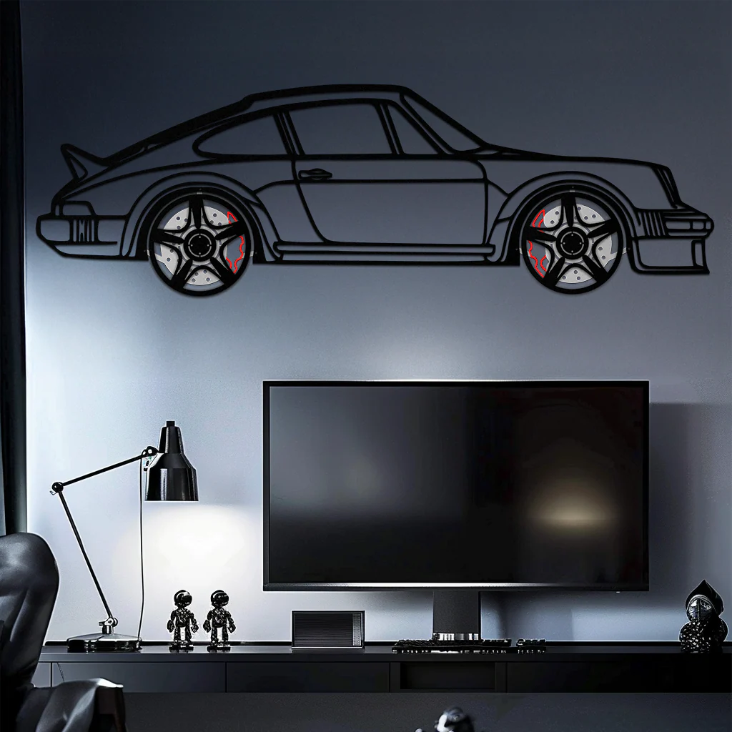 PORSCHE 911 SC Metal Wall Art – Classic Silhouette with Rotating Wheels 🚗✨KAFMEKA060 - Image 7