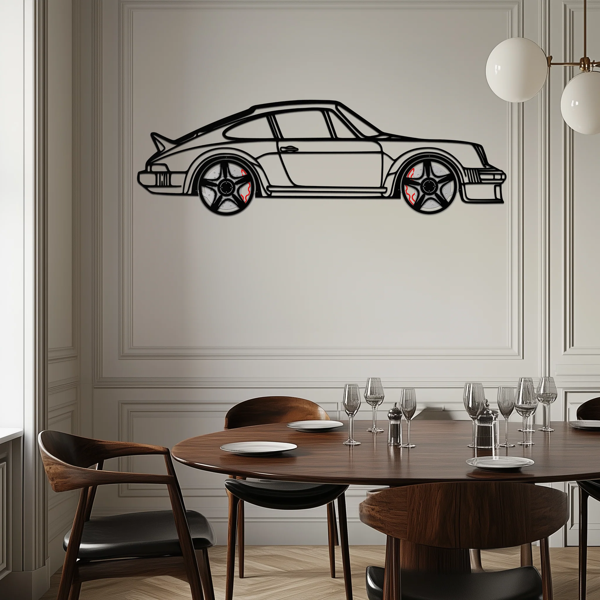 PORSCHE 911 SC Metal Wall Art – Classic Silhouette with Rotating Wheels 🚗✨KAFMEKA060 - Image 9