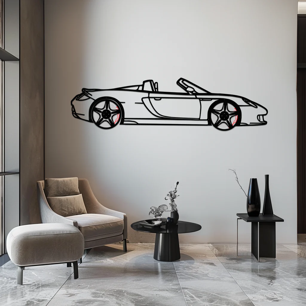 Porsche Carrera GT Silhouette Metal Wall Art – Supercar Icon Decor with Rotating Wheels-KAFMEKA063 - Image 10