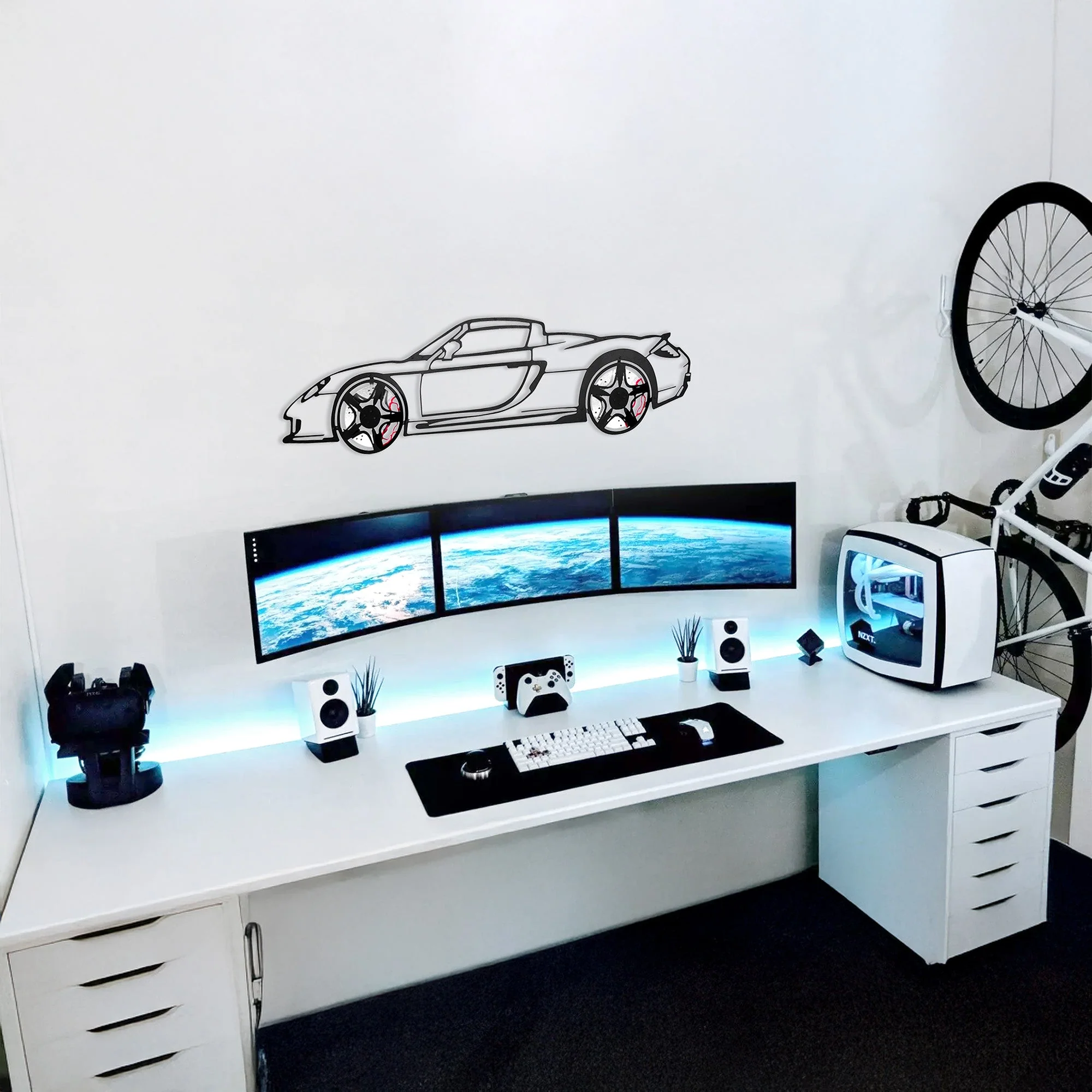 Porsche Carrera GT Wall Art – Supercar Steel Silhouette with Spinning Wheels-KAFMEKA039 - Image 5