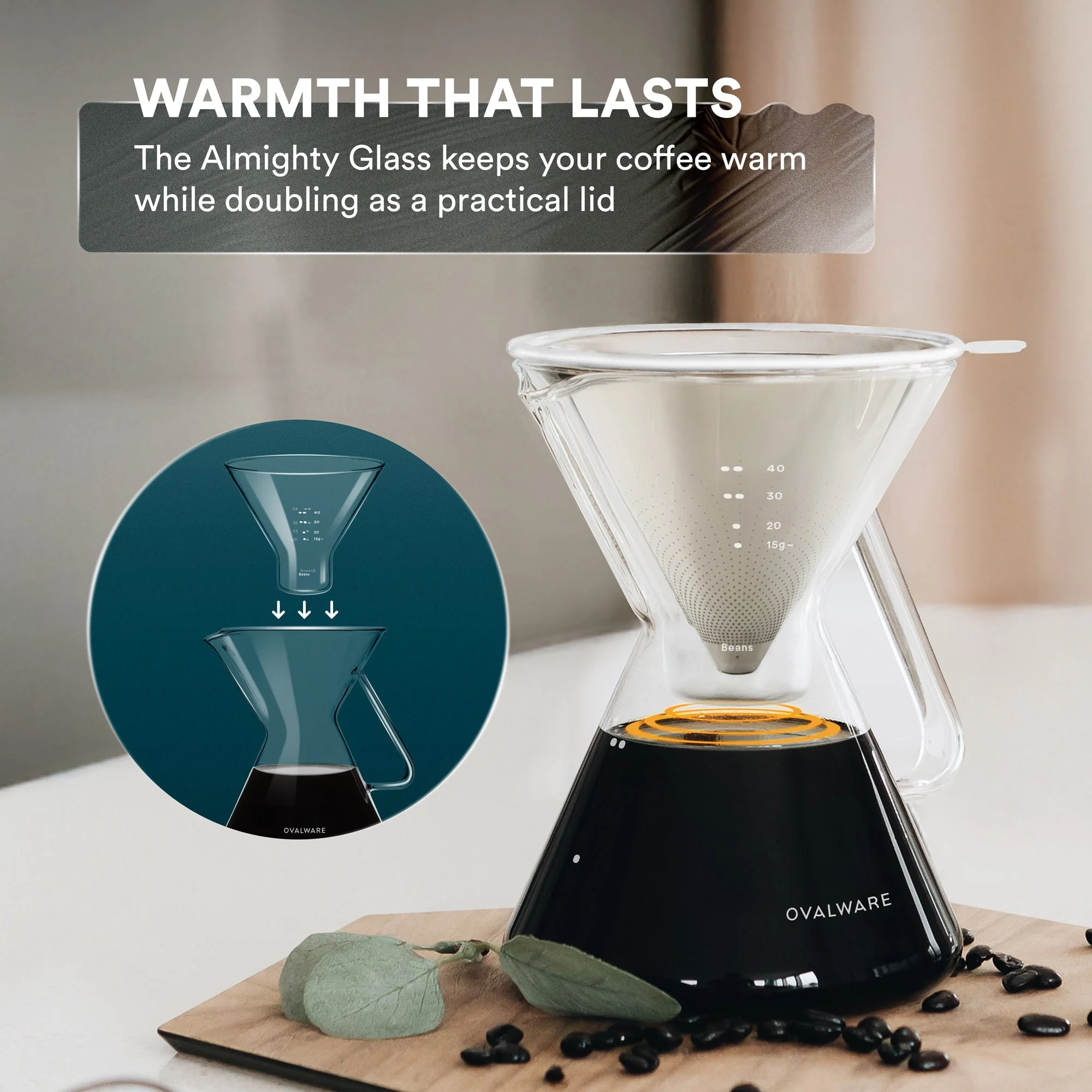 Pour Over Coffee Maker with Filter - 500ml/17oz - Image 8