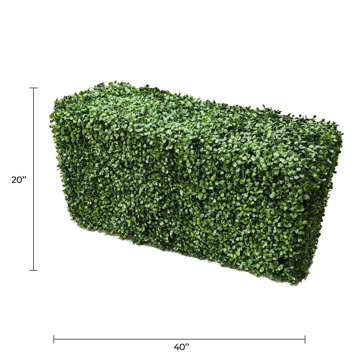 Premium Two Tone Green Artificial Boxwood Hedge 40"L x 20"H Commercial Grade UV Resistant - Image 2
