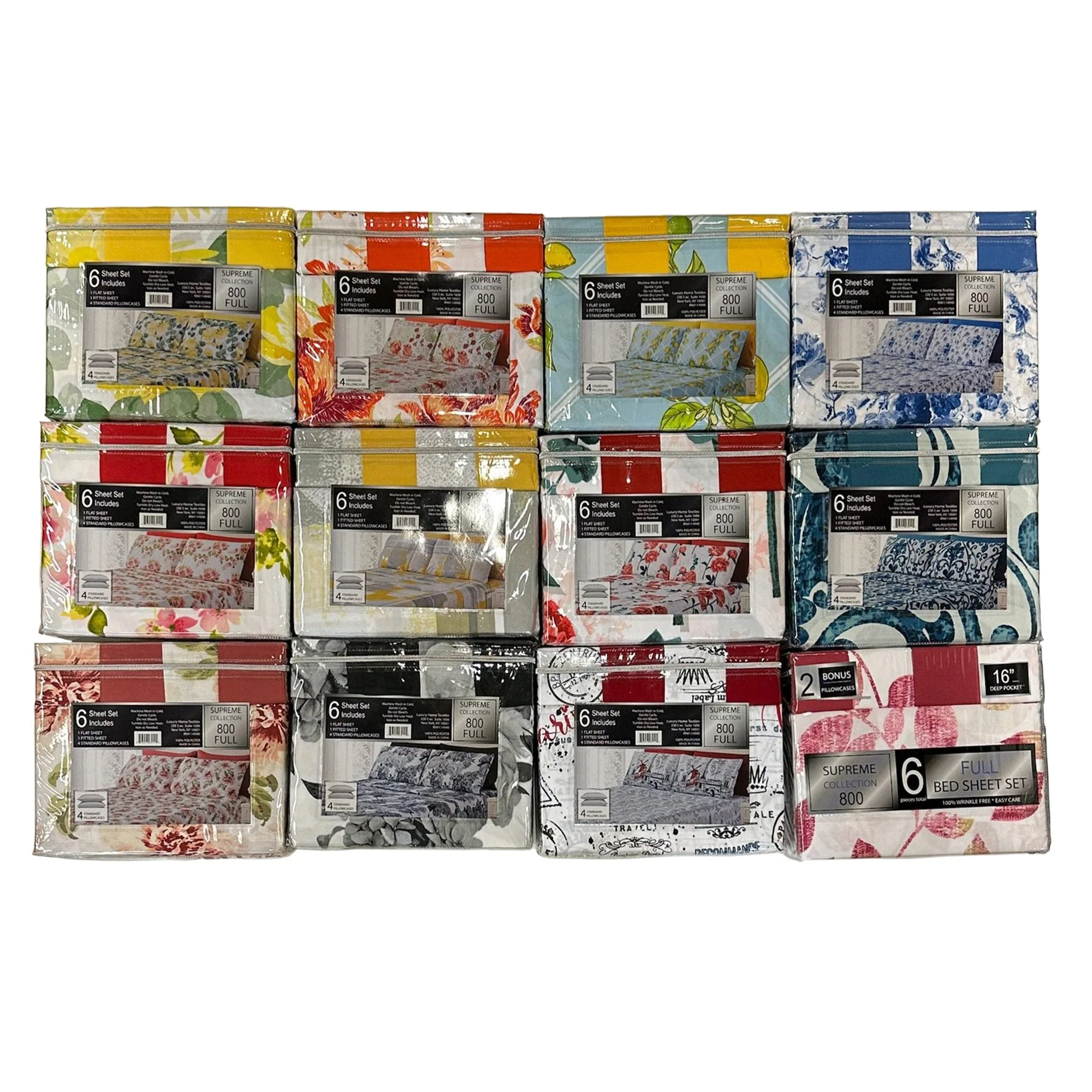PREMIUS Supreme Collection Wrinkle-Free Microfiber Sheet Set, Assorted Prints - Image 3