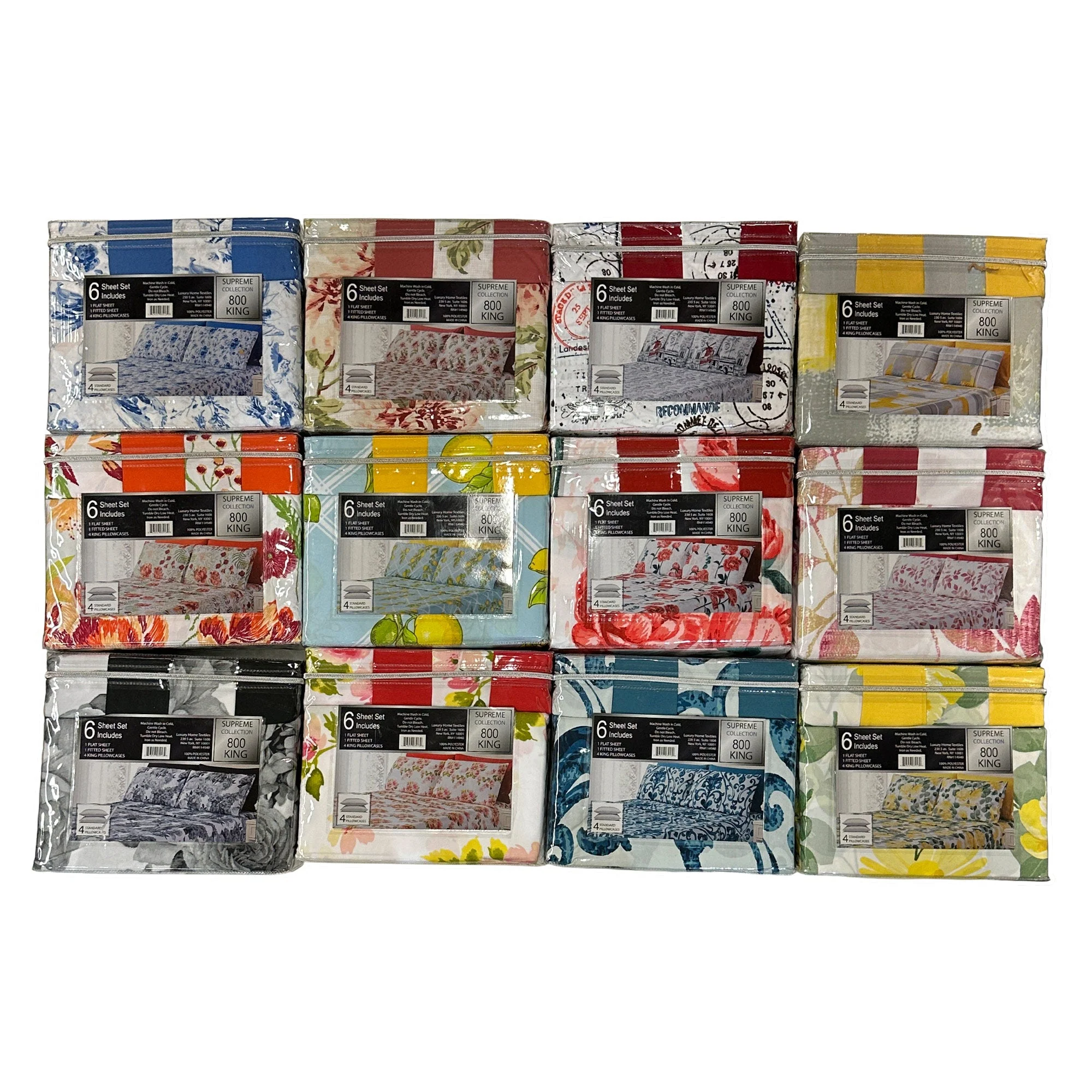 PREMIUS Supreme Collection Wrinkle-Free Microfiber Sheet Set, Assorted Prints - Image 5