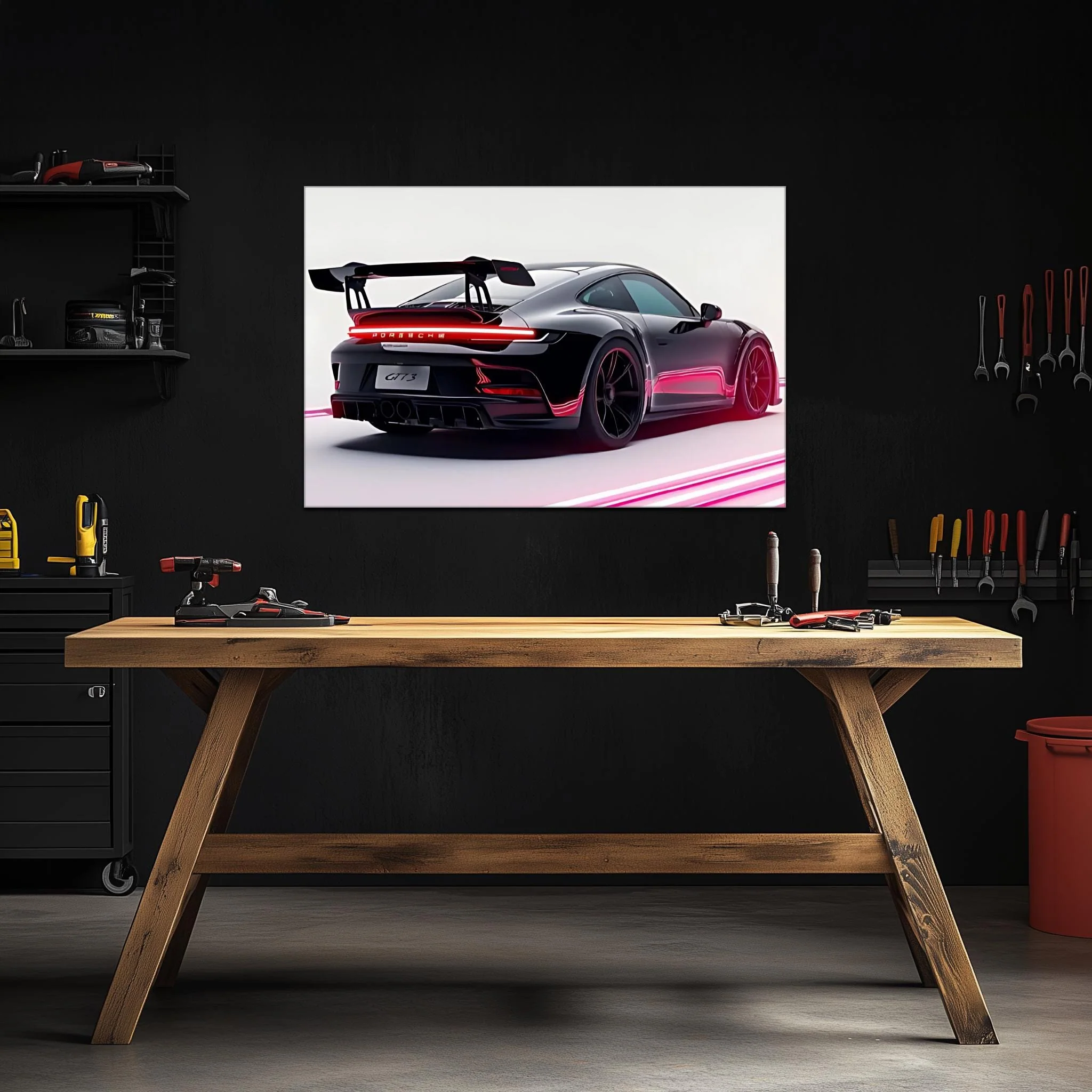 Race Car Neon Wall Art - UV Printed LED Plexiglass Sign for Garage, Man Cave & Track Lovers - Adjustable Light and Free Shipping - Image 2