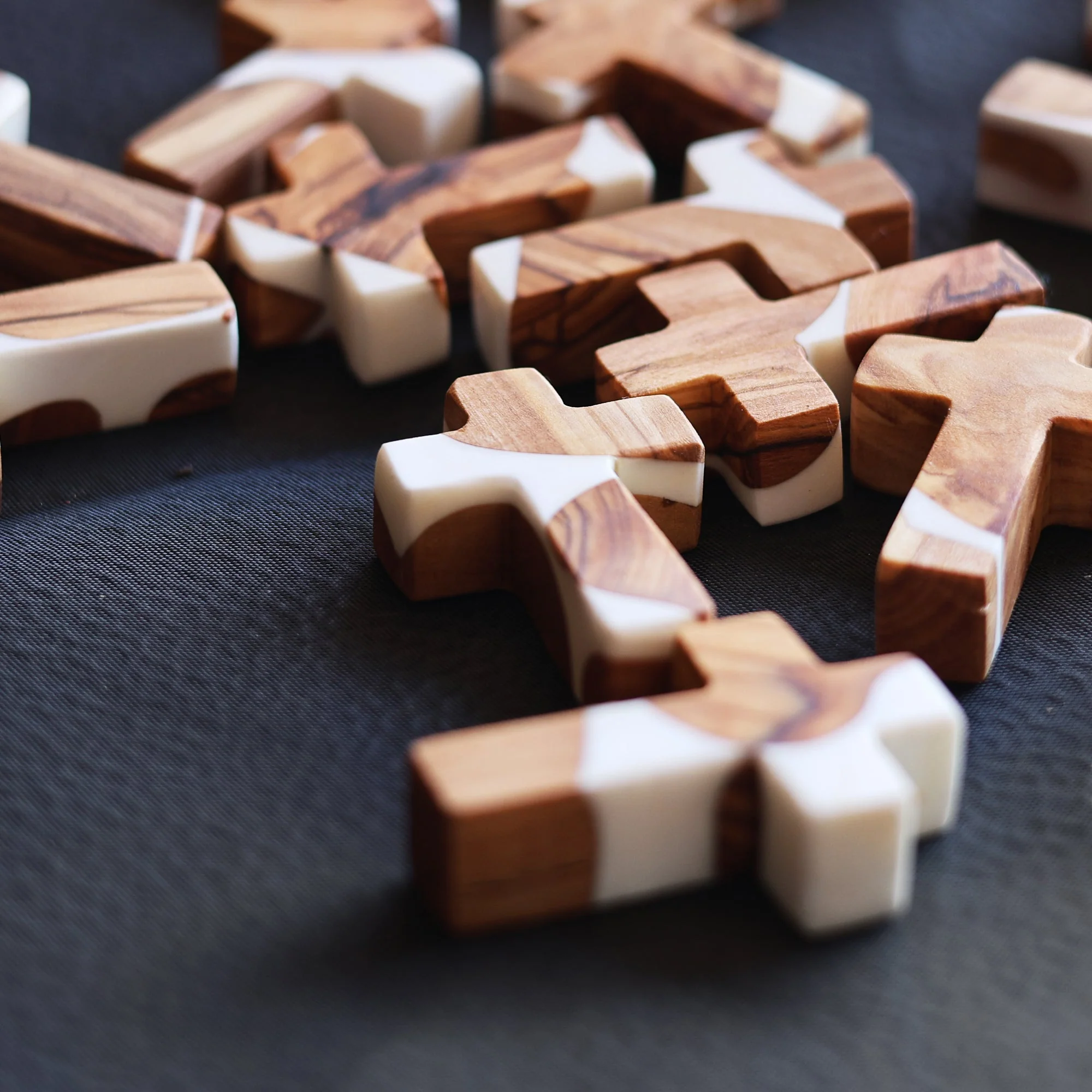 Reclaimed Olive & Resin Pocket Crosses - Image 4